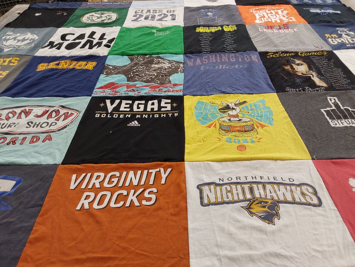 T-shirt quilt featuring vegas golden knights, northfield nighthawks by Heather from CO