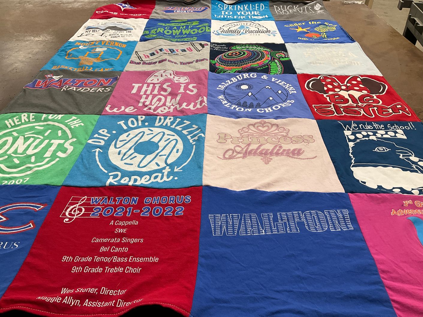T-shirt quilt from walton high school by Carolyn from GA