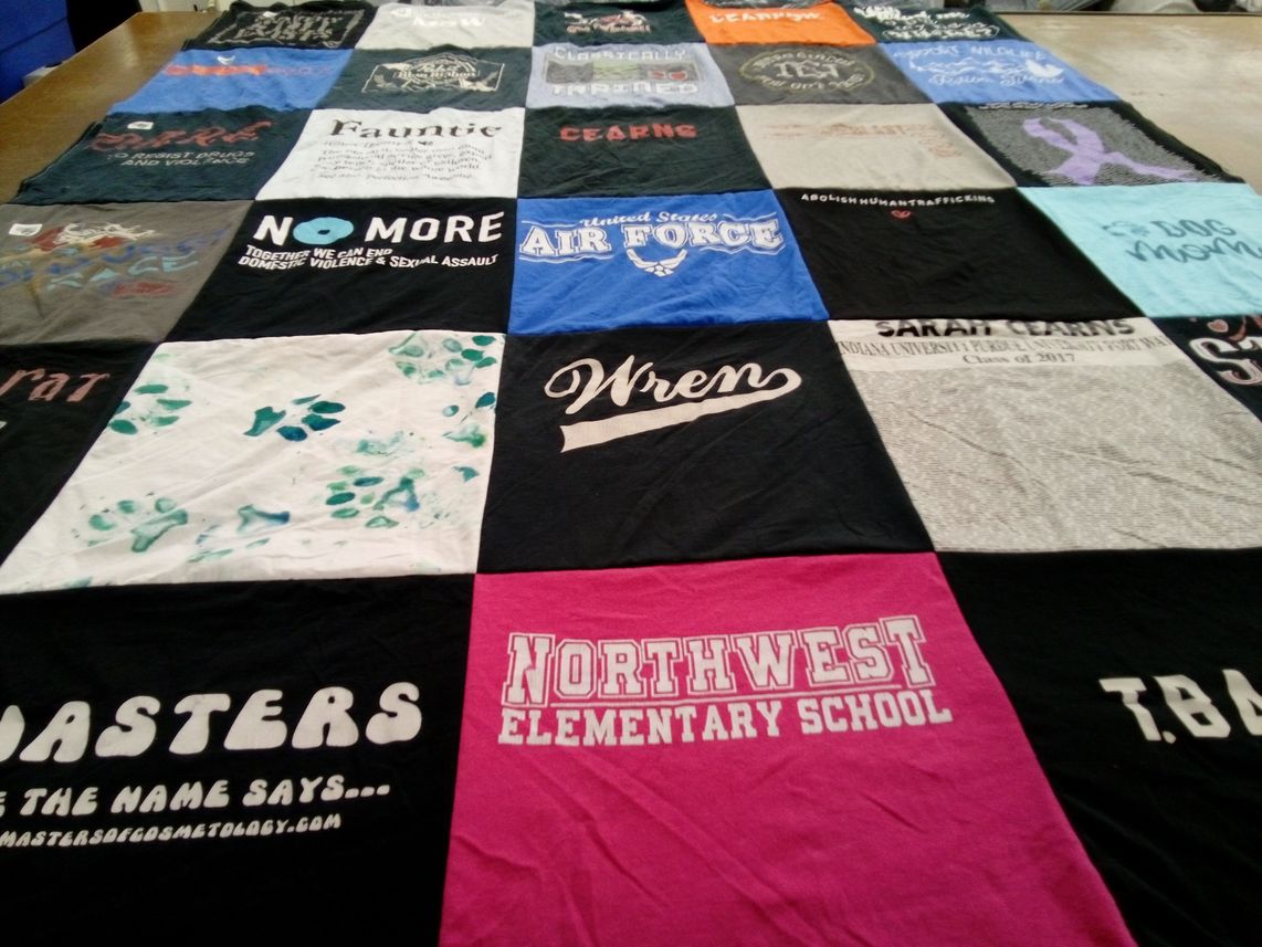 T-shirt quilt from northwest elementary school, indiana university purdue university fort wayne by Sarah from IN