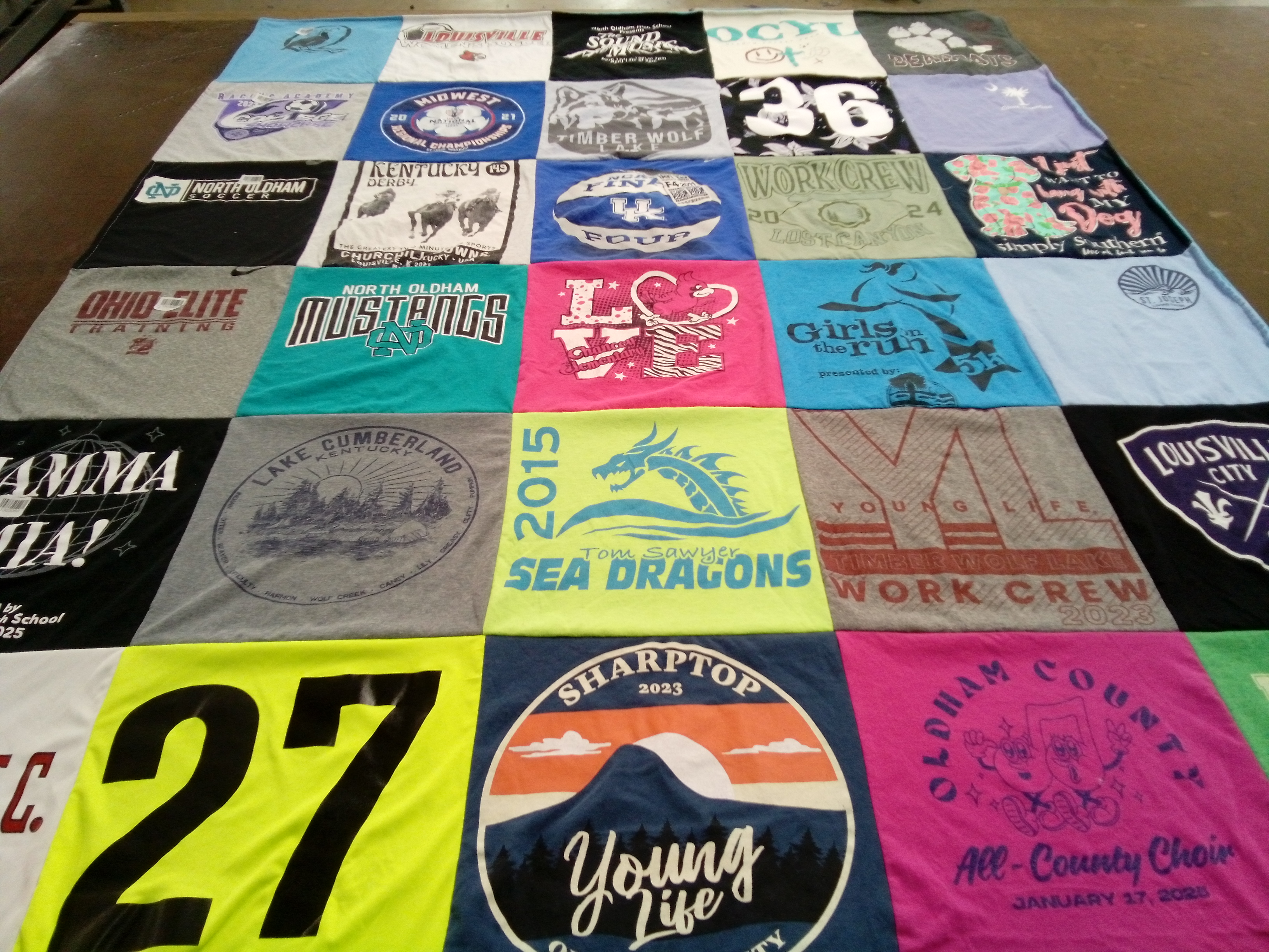 T-shirt quilt featuring lake cumberland dragons by sarah from KY