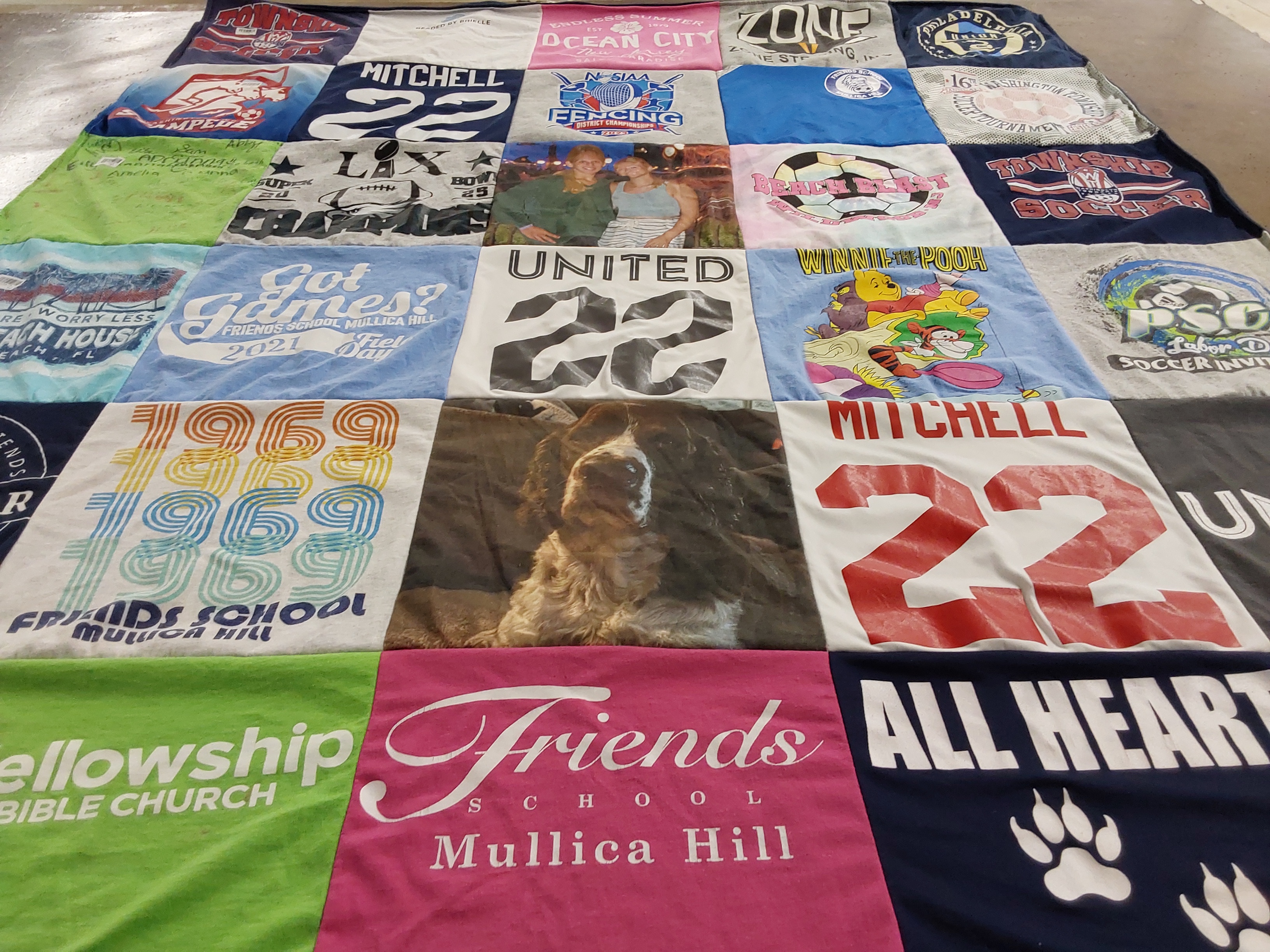 T-shirt quilt featuring soccer team by michelle from NJ