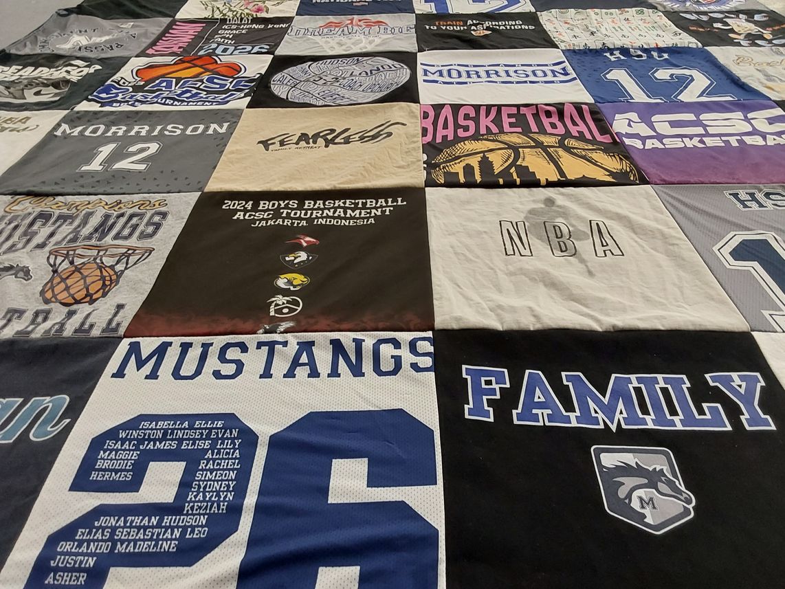 T-shirt quilt featuring mustangs by Gloria from NC