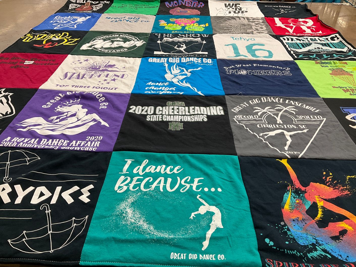 T-shirt quilt from west elementary by Dawn from GA