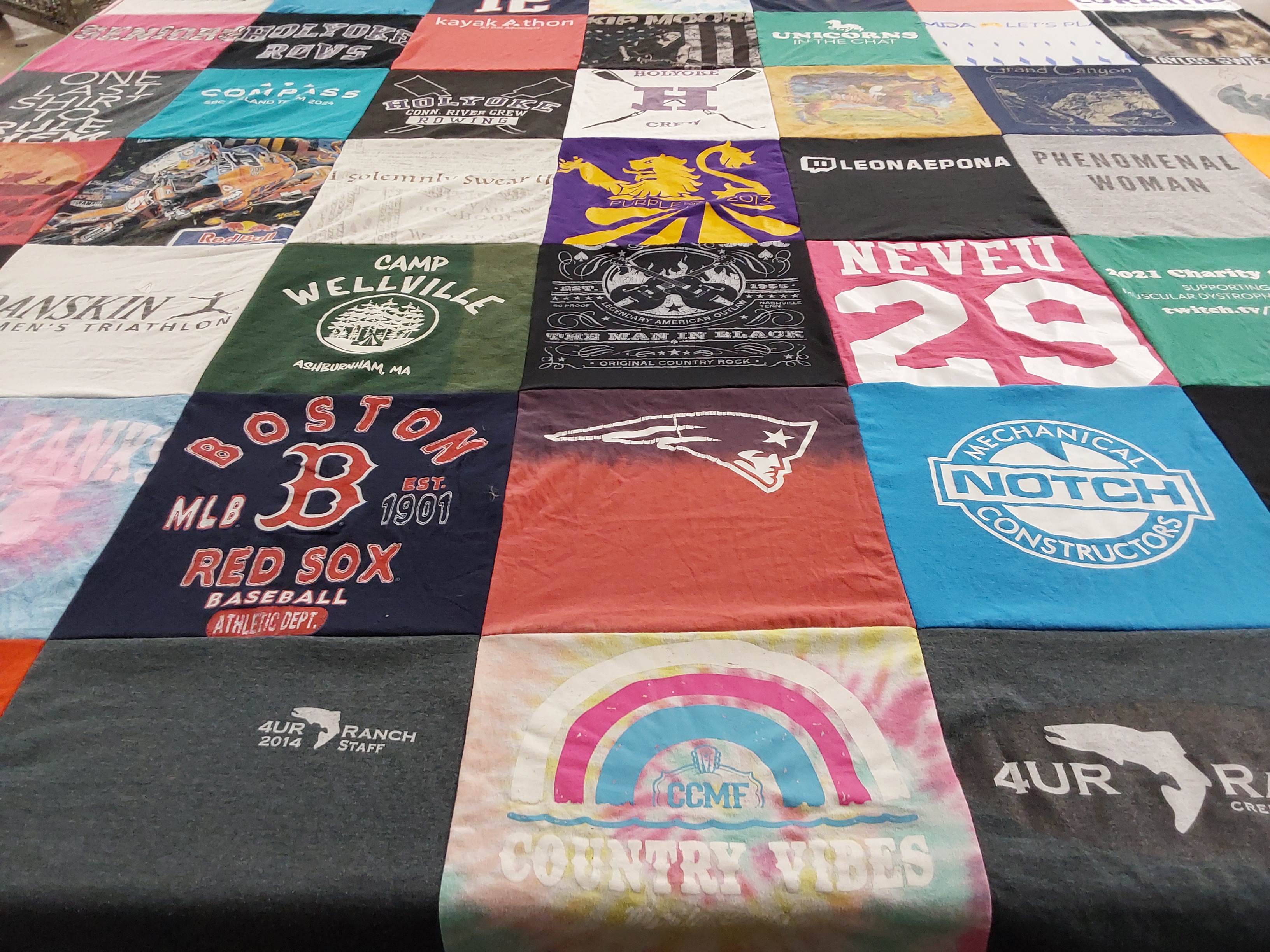 T-shirt quilt featuring boston red sox by Leona from MA