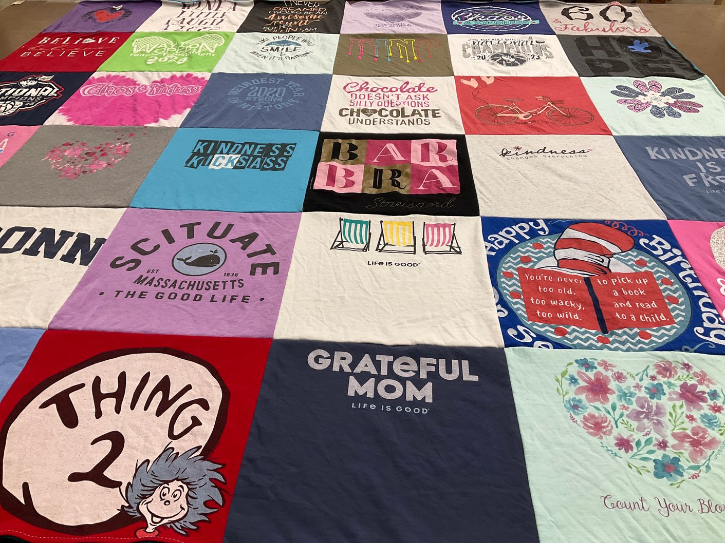 T-shirt quilt from scituate high school by Patti from NC