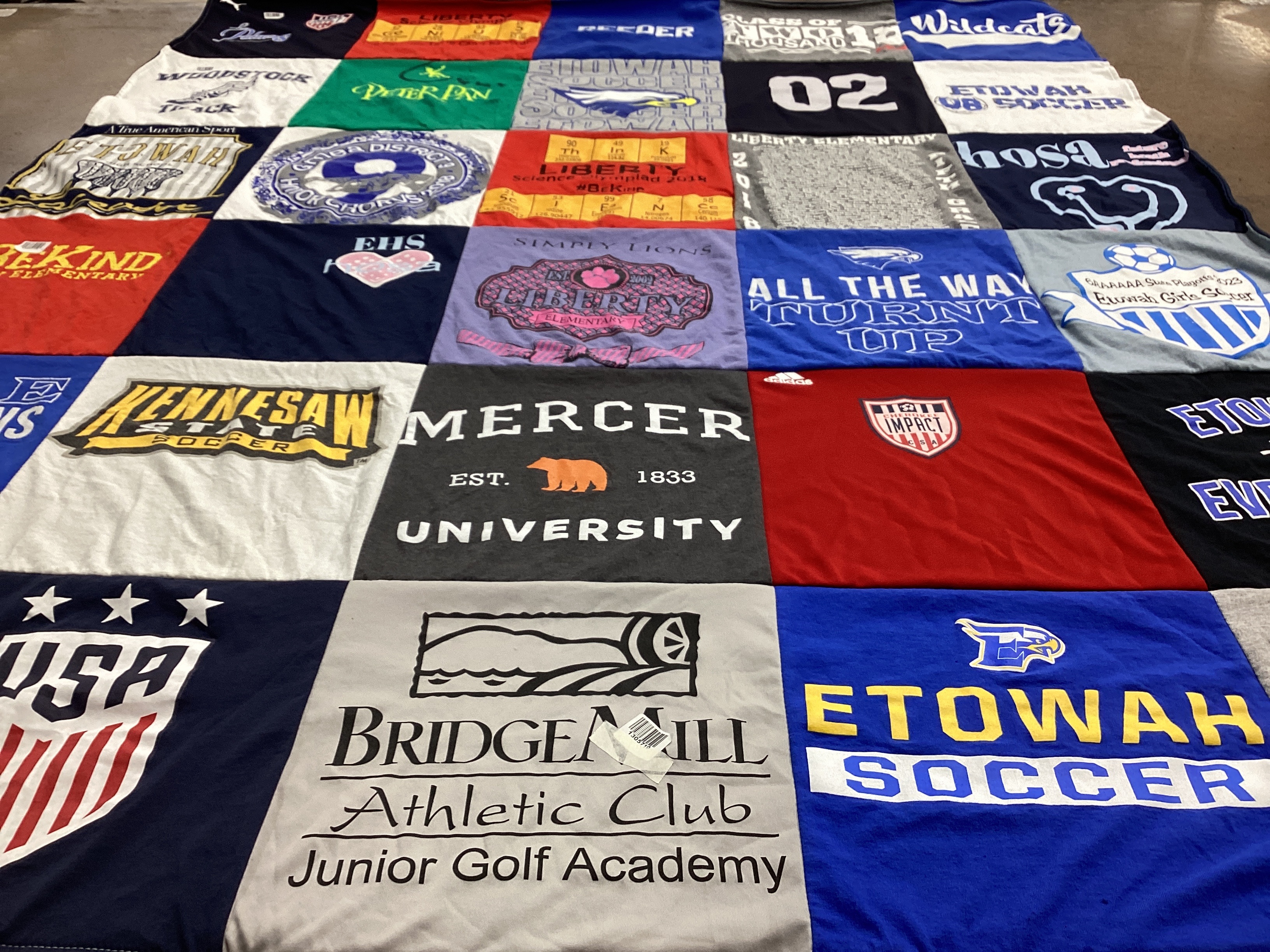T-shirt quilt featuring etowah soccer by Kara from GA