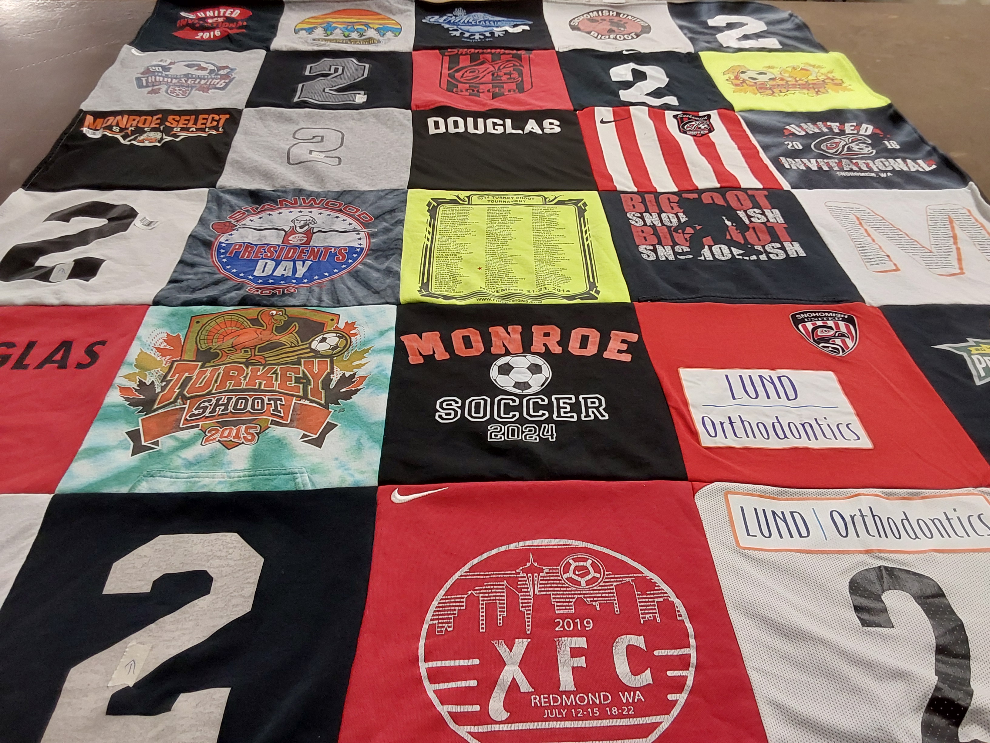 T-shirt quilt featuring xfl by Kathleen from WA