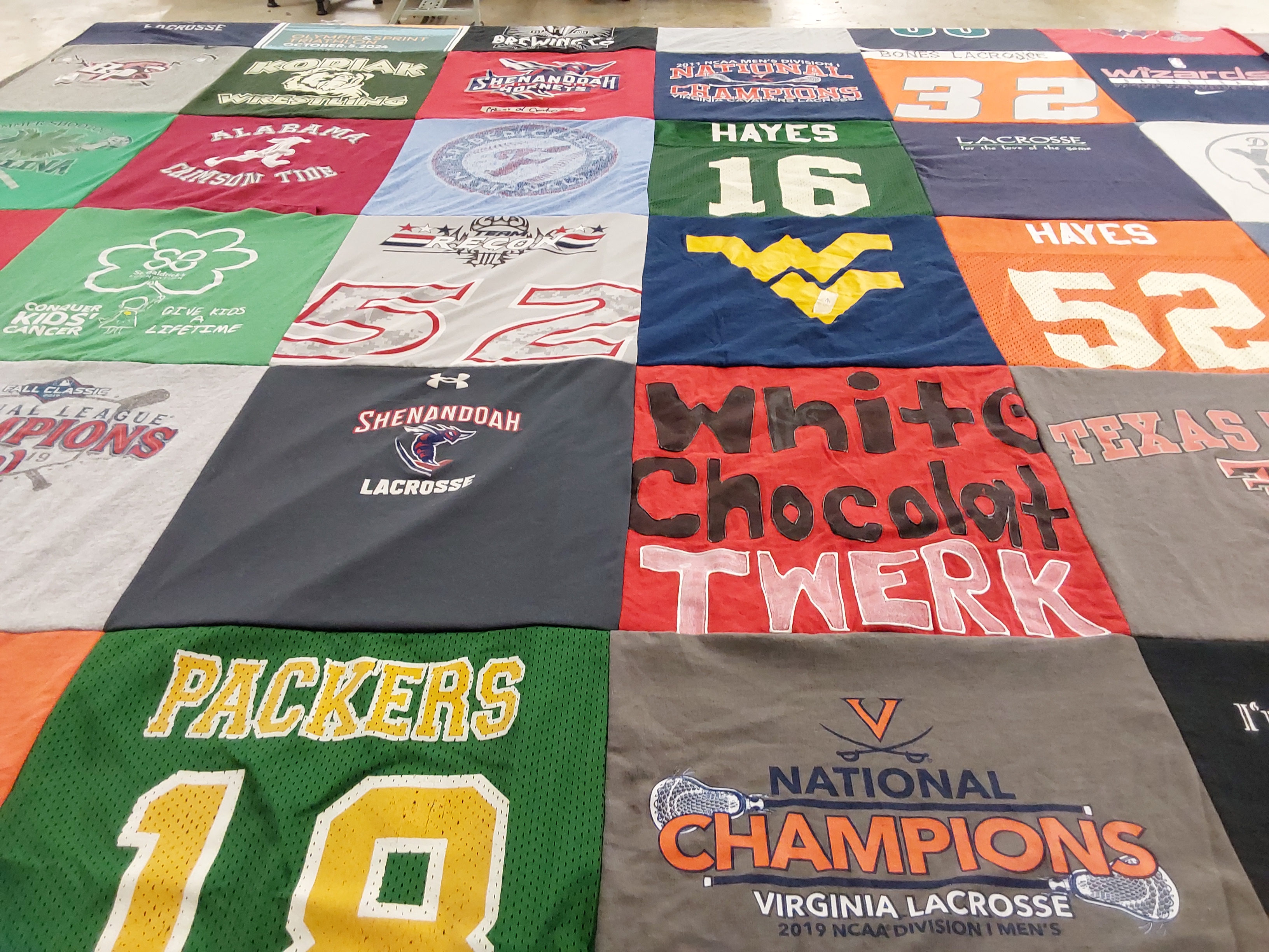 T-shirt quilt featuring green bay packers by Robin from VA