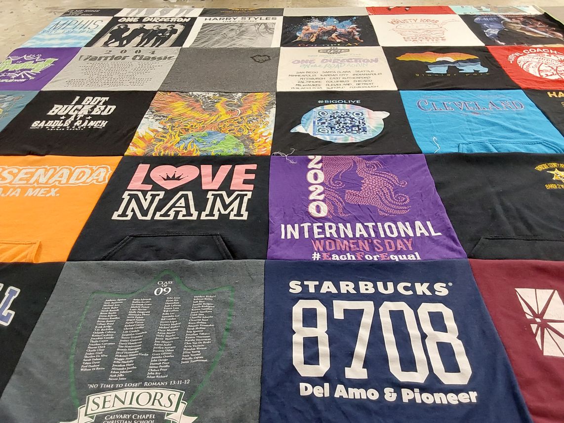 T-shirt quilt from calvary chapel high school by Kym from CA