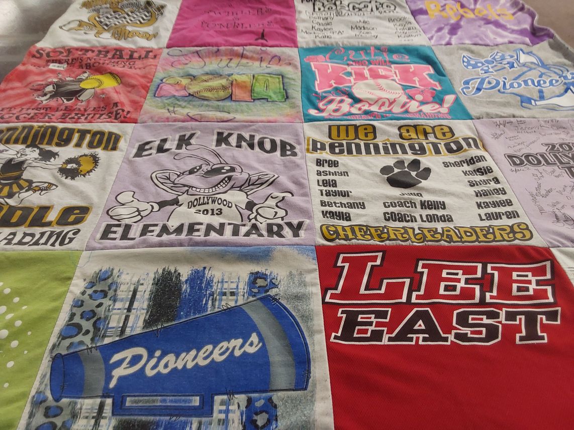 T-shirt quilt featuring lee east pioneers by Jeffery from VA