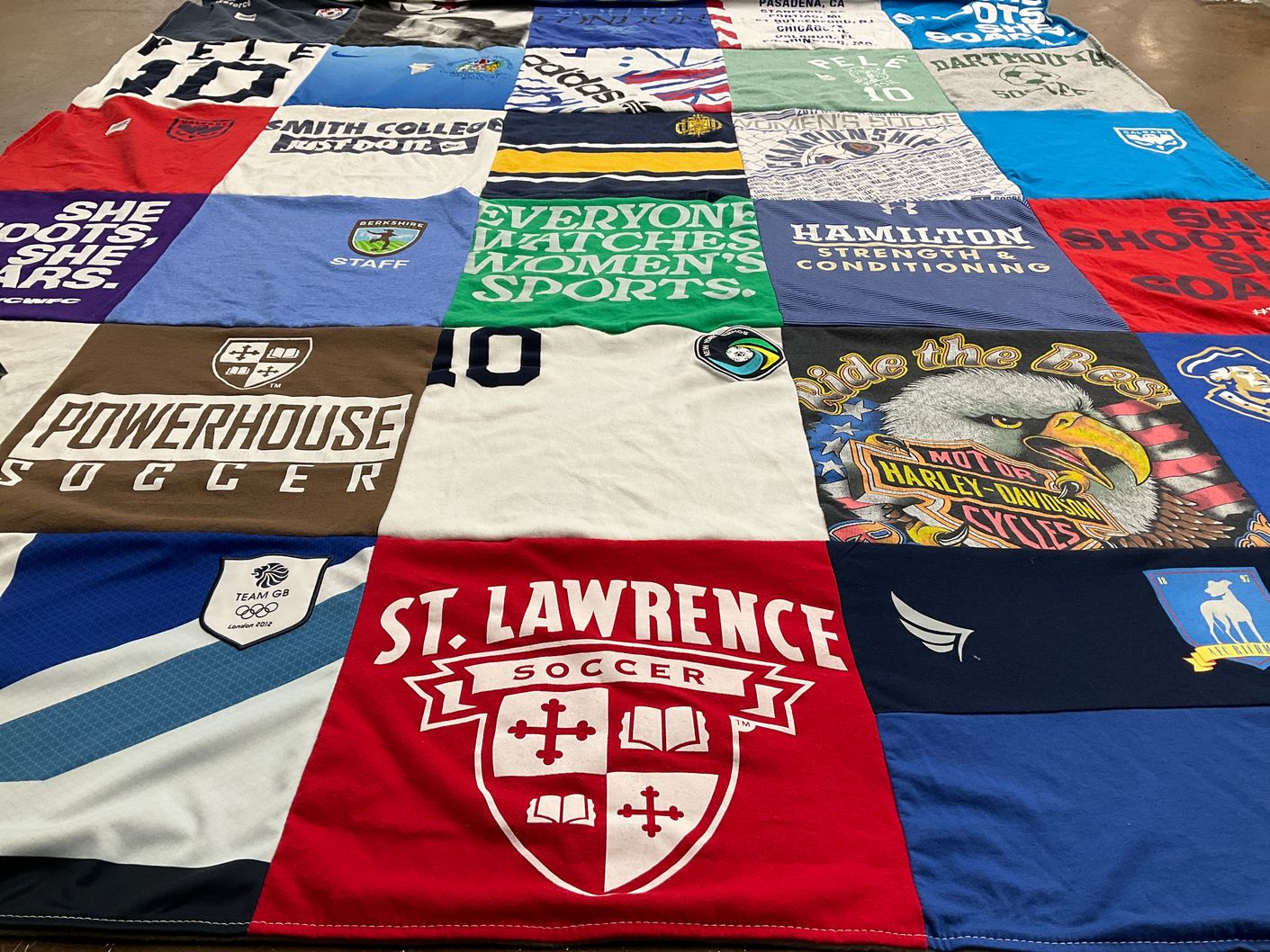 T-shirt quilt from smith college, st lawrence university by Sinead from NY