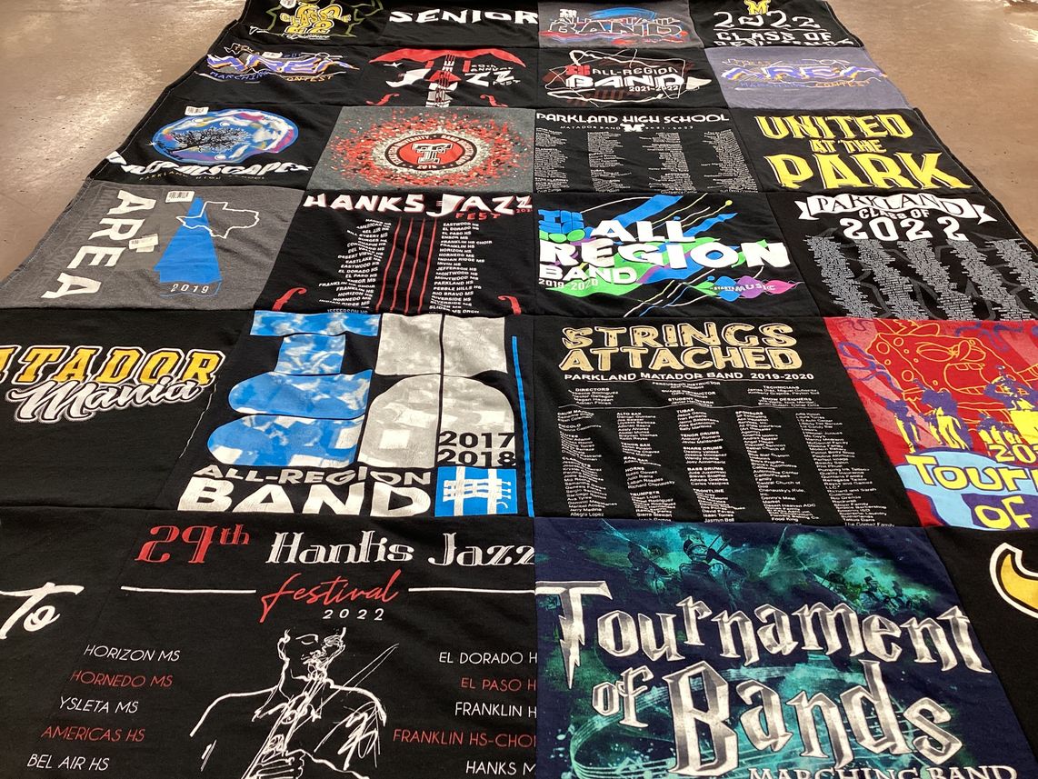 T-shirt quilt from parkland high school by Brenda from TX