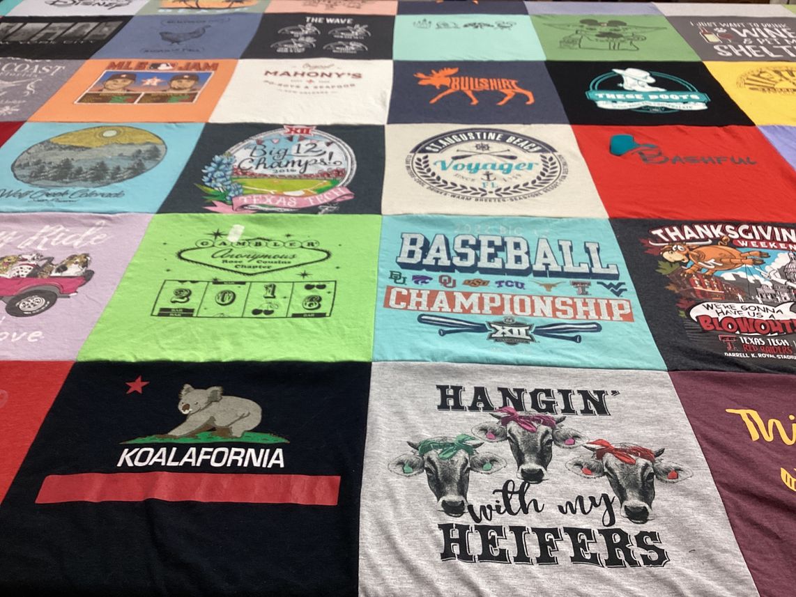 T-shirt quilt from texas tech university by Lindsey from TX