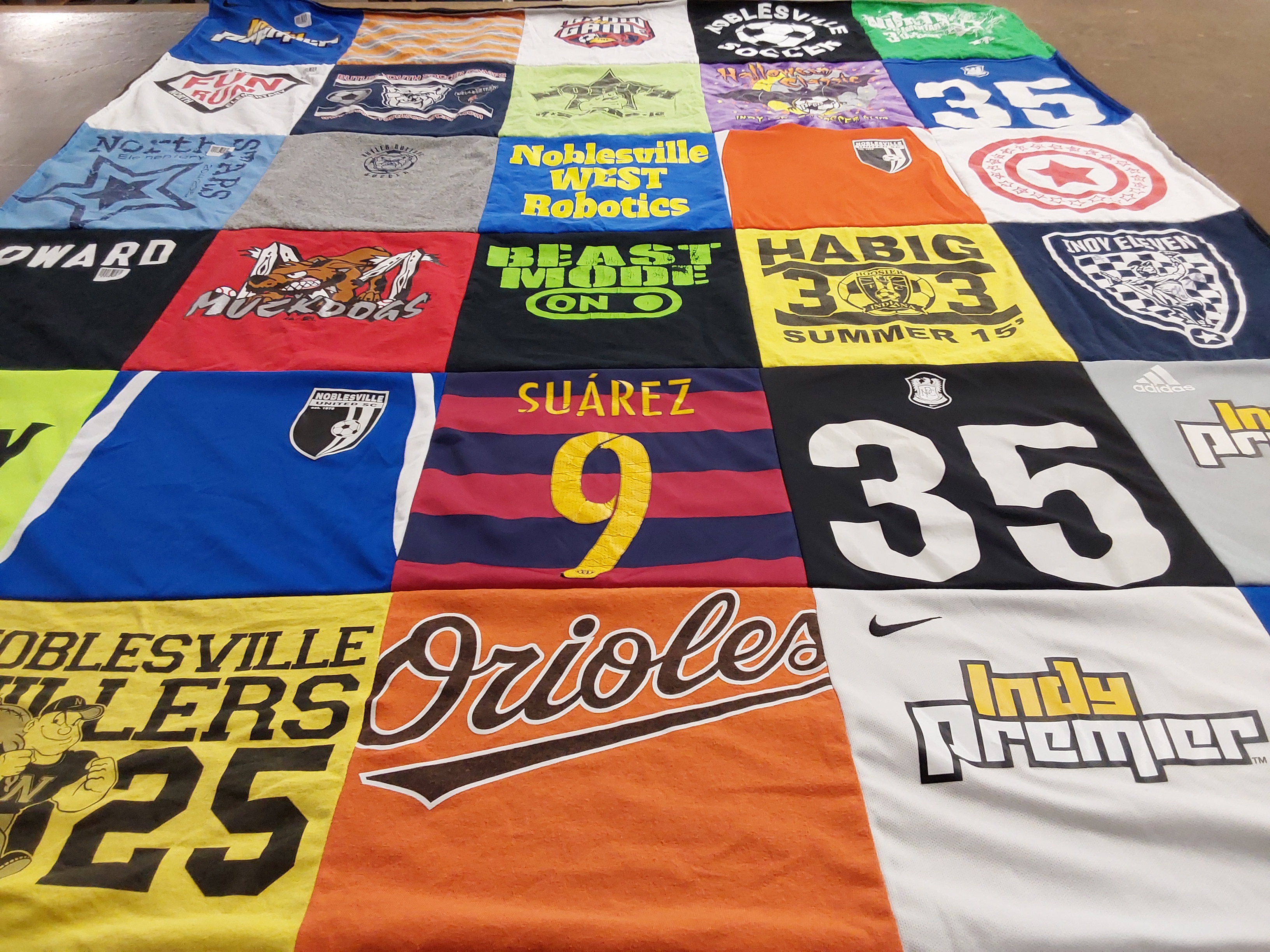 T-shirt quilt featuring noblesville willers, indy eleven by Pam from IN