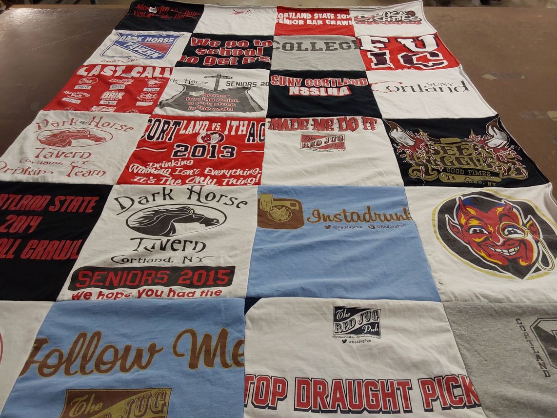 T-shirt quilt from state university of new york at cortland by Courtney from NY