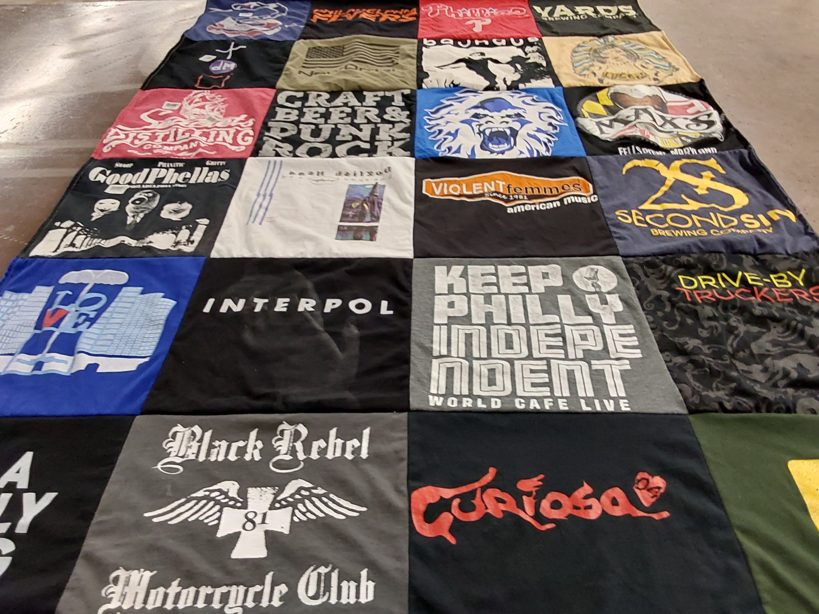 T-shirt quilt with music, breweries themes by eric from PA