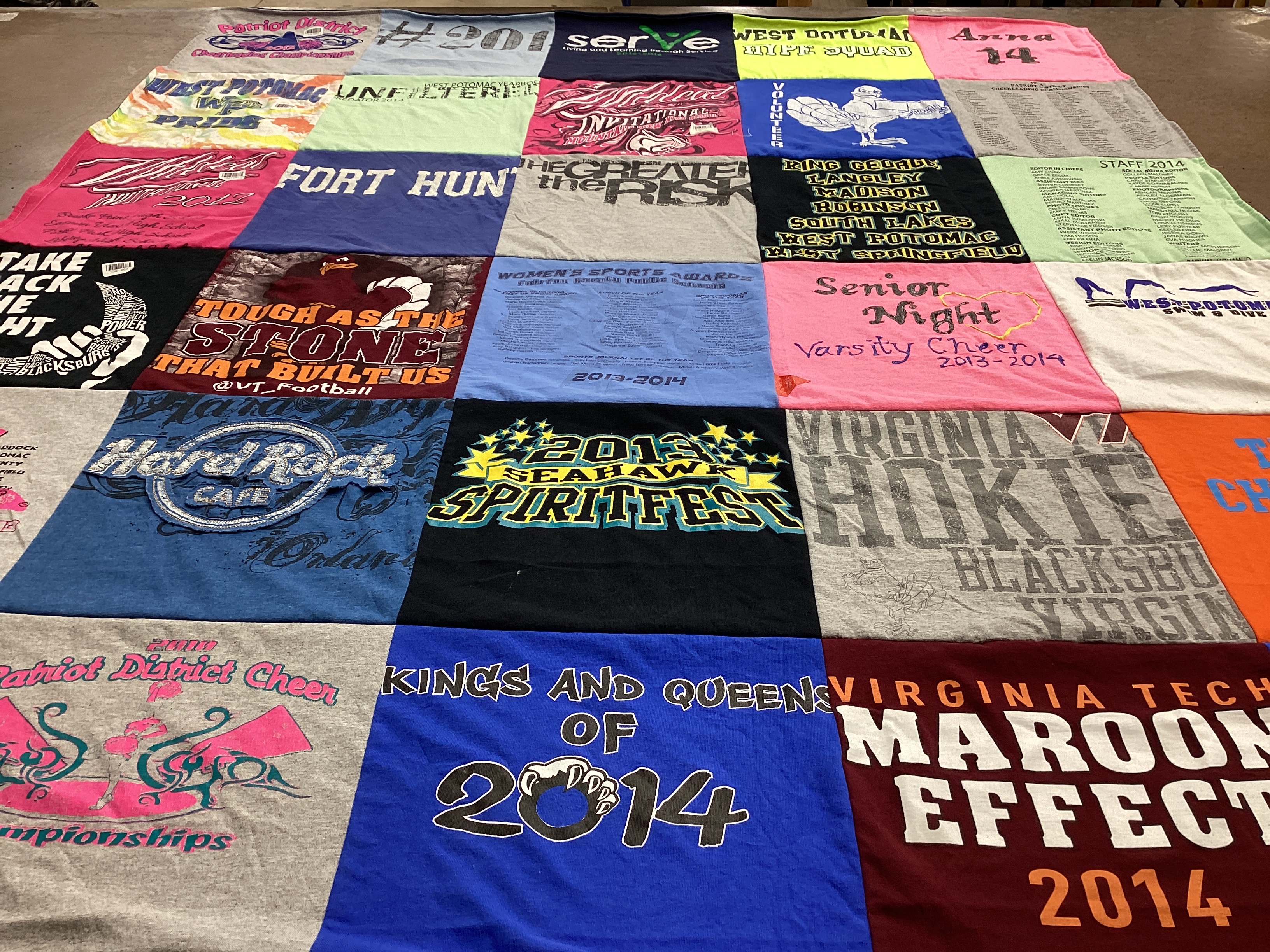 T-shirt quilt featuring virginia tech hokies by Anna from VA