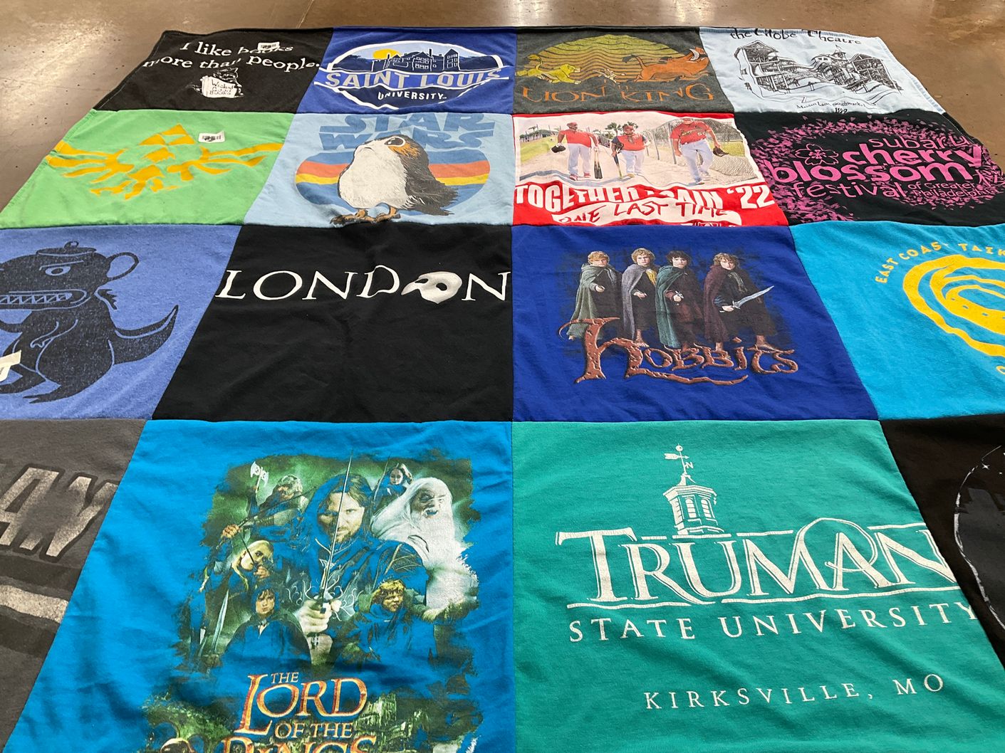 T-shirt quilt from truman state university by Leanna from IL