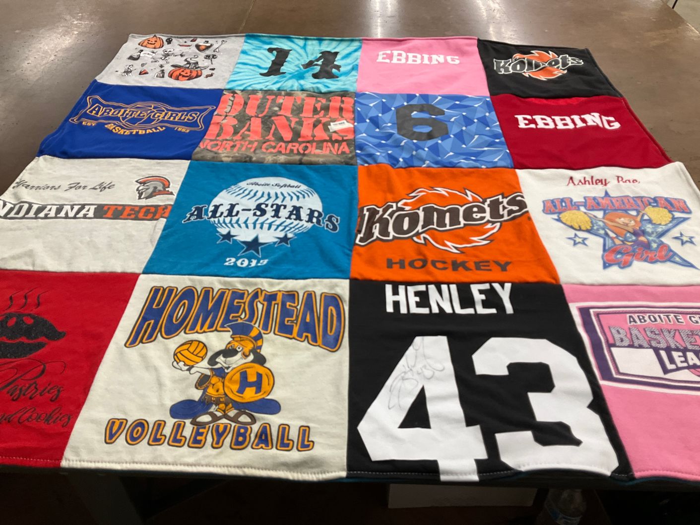 T-shirt quilt featuring ebbing komets hockey by Susan from IN