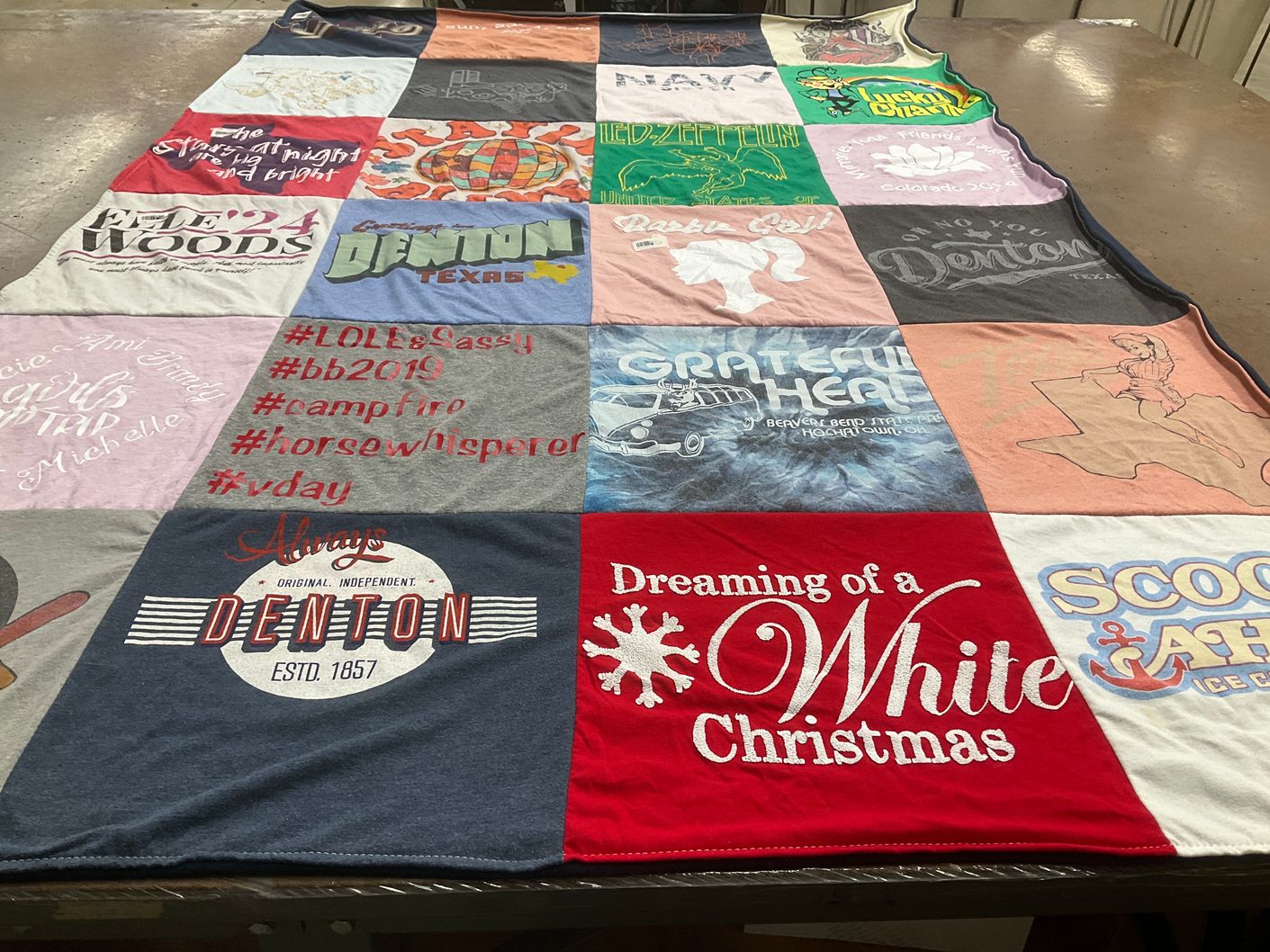 T-shirt quilt from unt, university of north texas by Stacie from TX