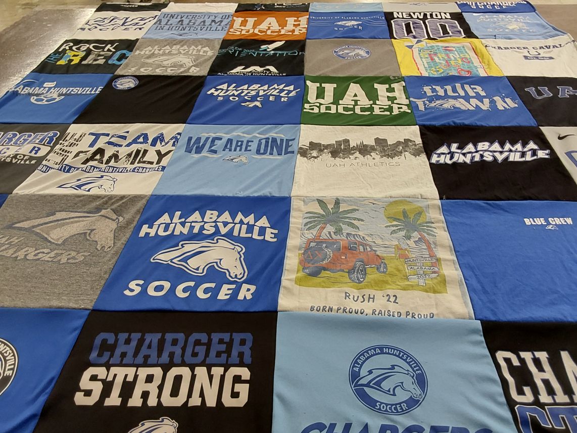 T-shirt quilt featuring alabama huntsville chargers by Holly from TN
