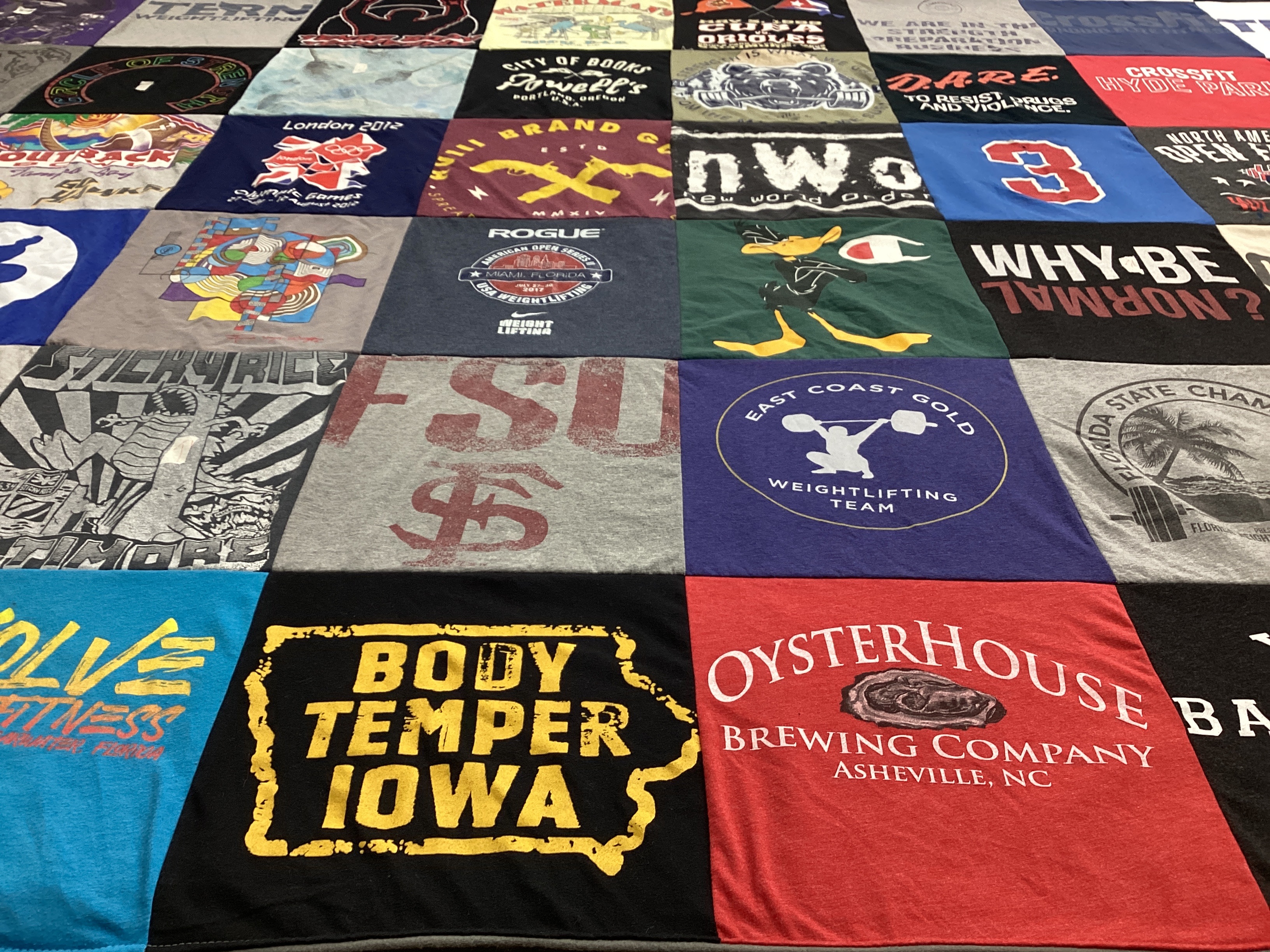 T-shirt quilt featuring florida state university by Benjamin from NC