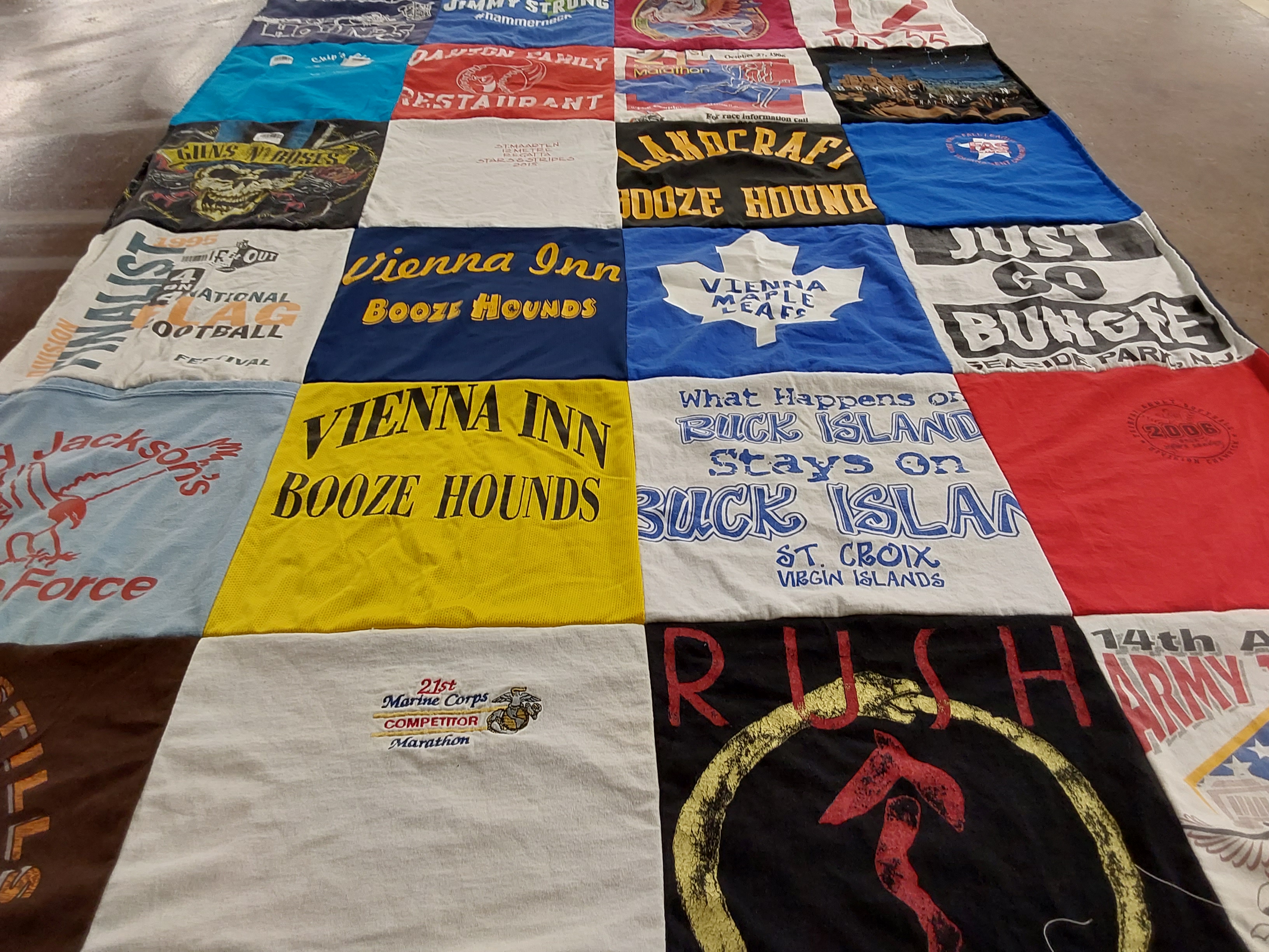 T-shirt quilt featuring football by Christina from VA