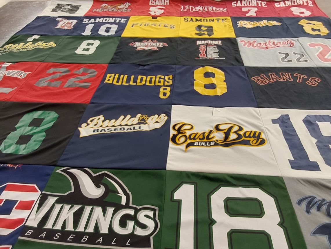 T-shirt quilt featuring bulldogs baseball, east bay bulls by Stephanie from CA