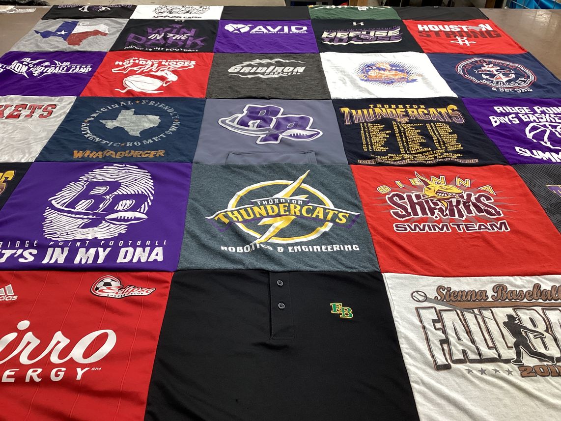 T-shirt quilt featuring ridge point football, thornton thundercats by Phyllis from TX