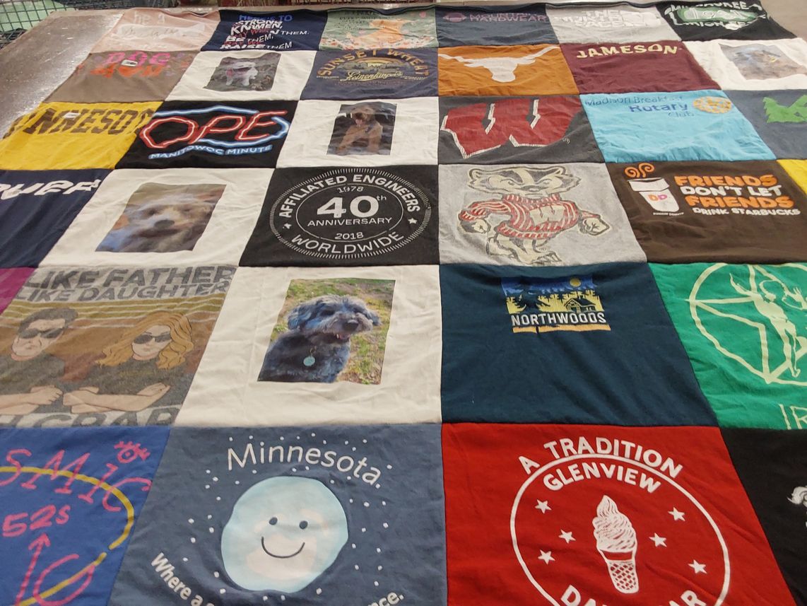 T-shirt quilt from university of wisconsin by Frances from WI
