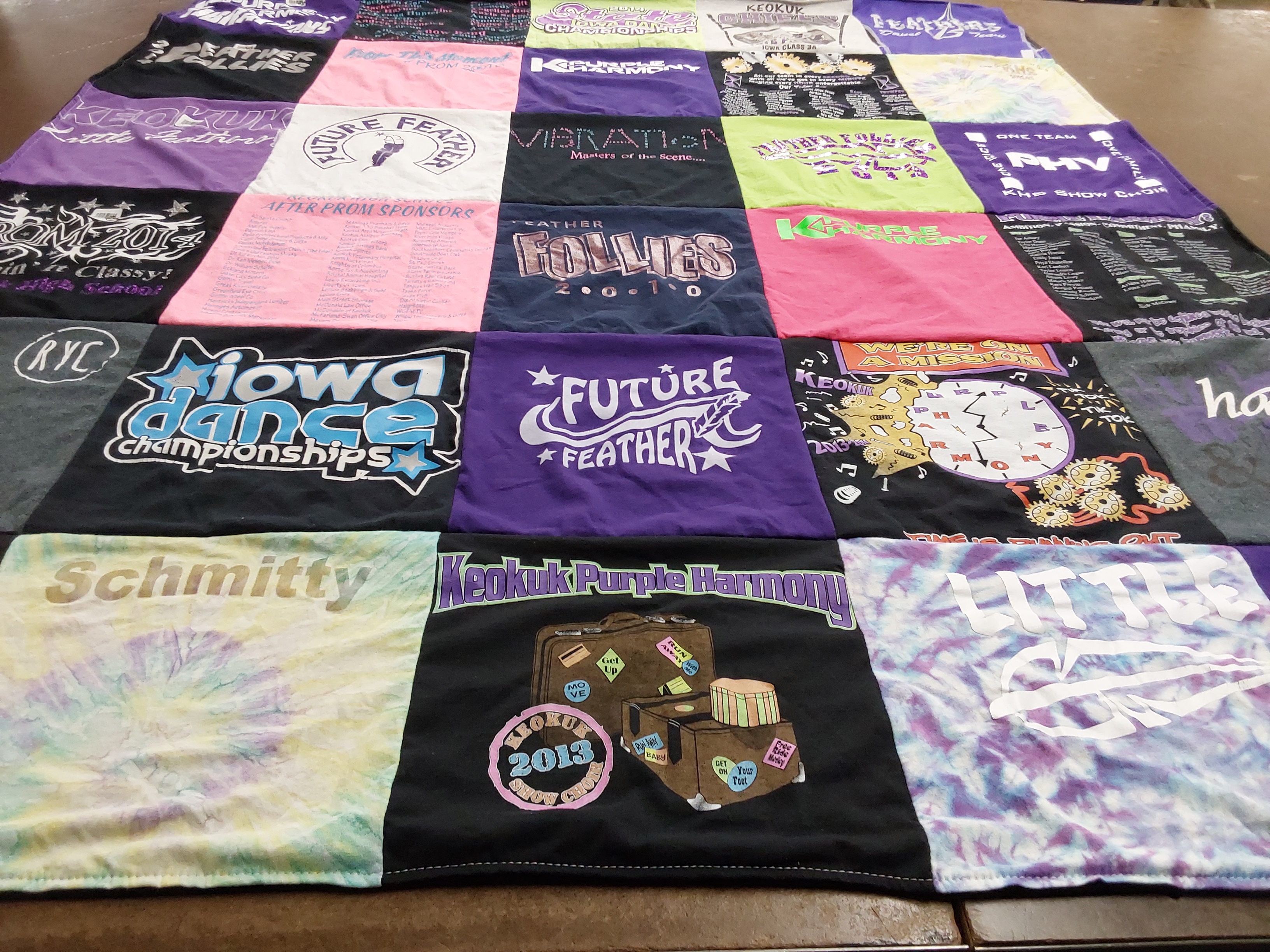 T-shirt quilt from keokuk high school by Kayla from FL