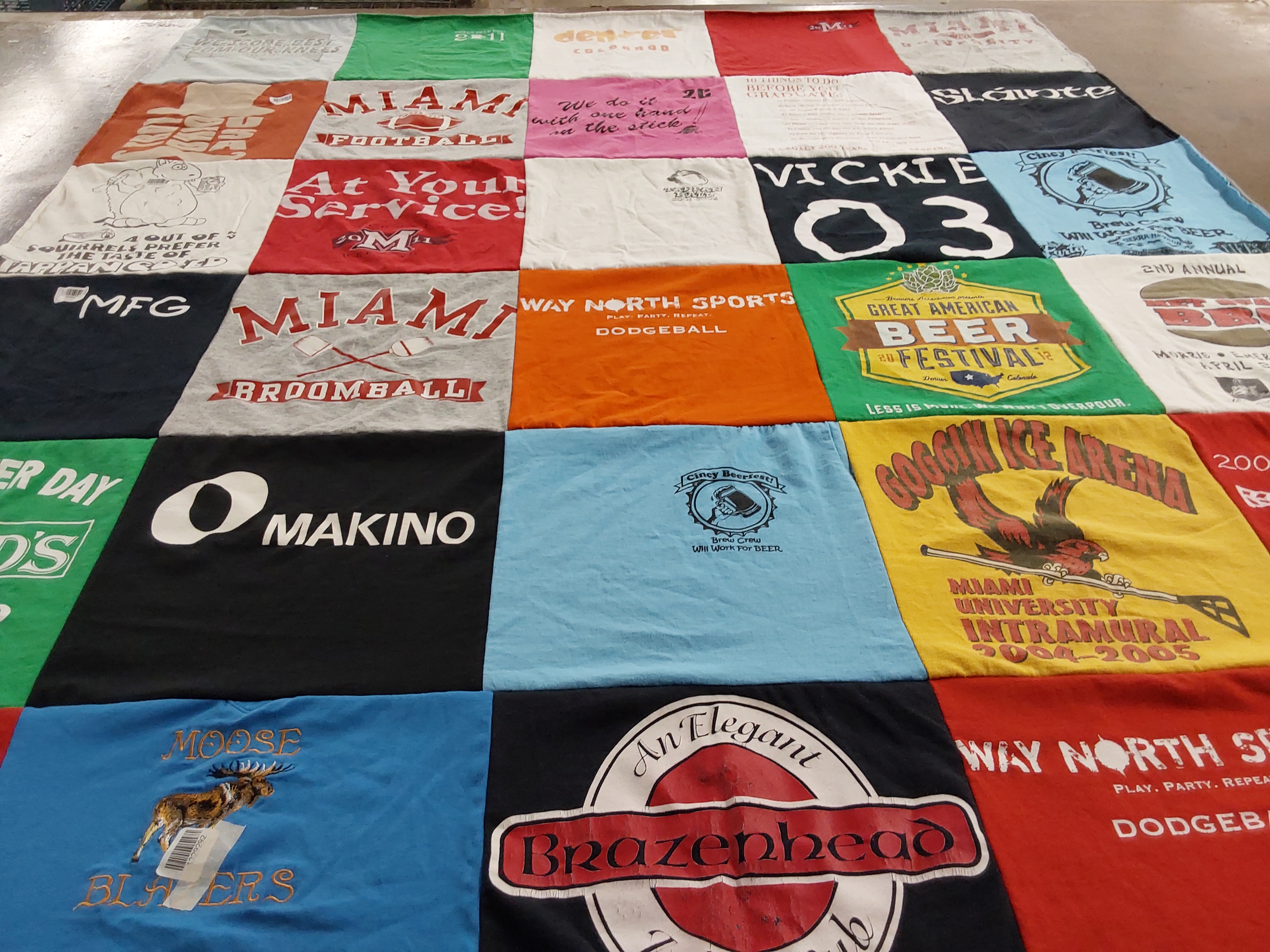 T-shirt quilt featuring miami university intramural by Vickie from IN