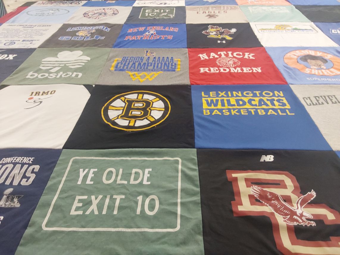 T-shirt quilt featuring new england patriots, boston college eagles by Karen from SC