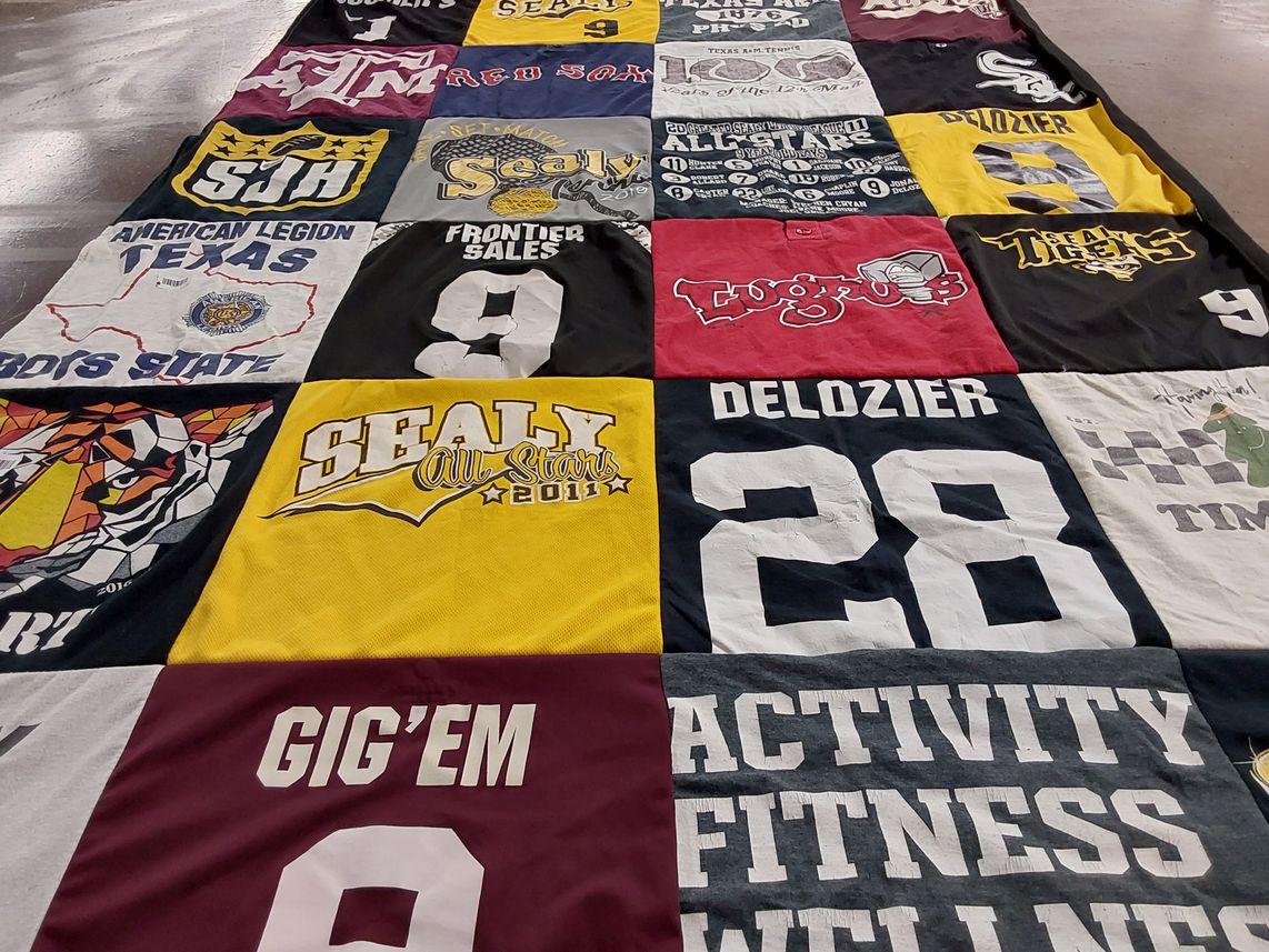 T-shirt quilt from sealy high school by Susan from TX