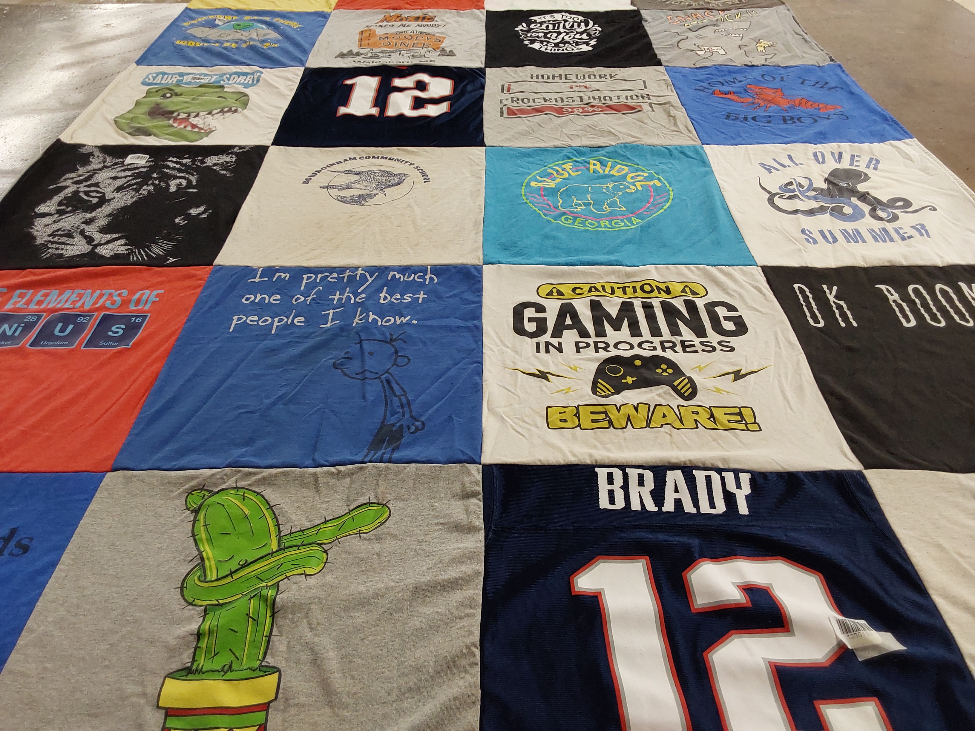 T-shirt quilt featuring new england patriots by Katherine from ME
