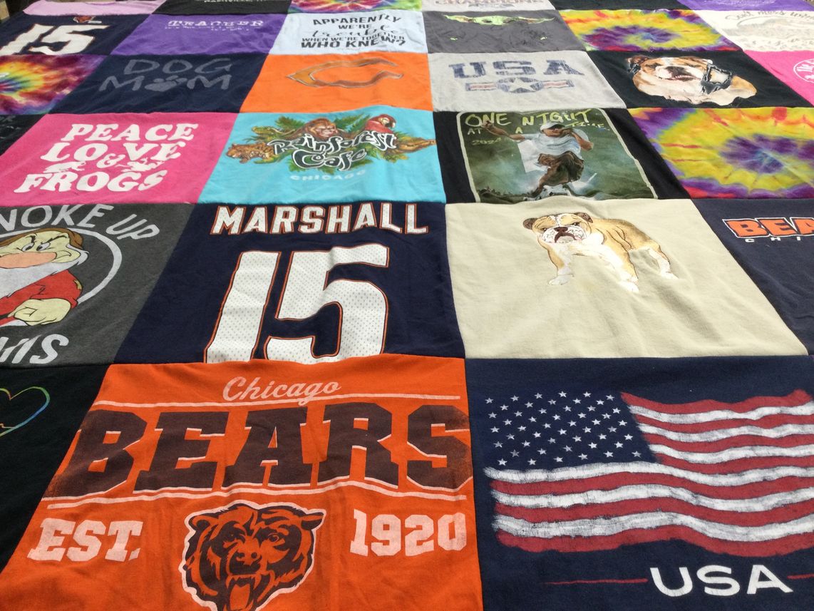 T-shirt quilt featuring chicago bears by Lisa from IL
