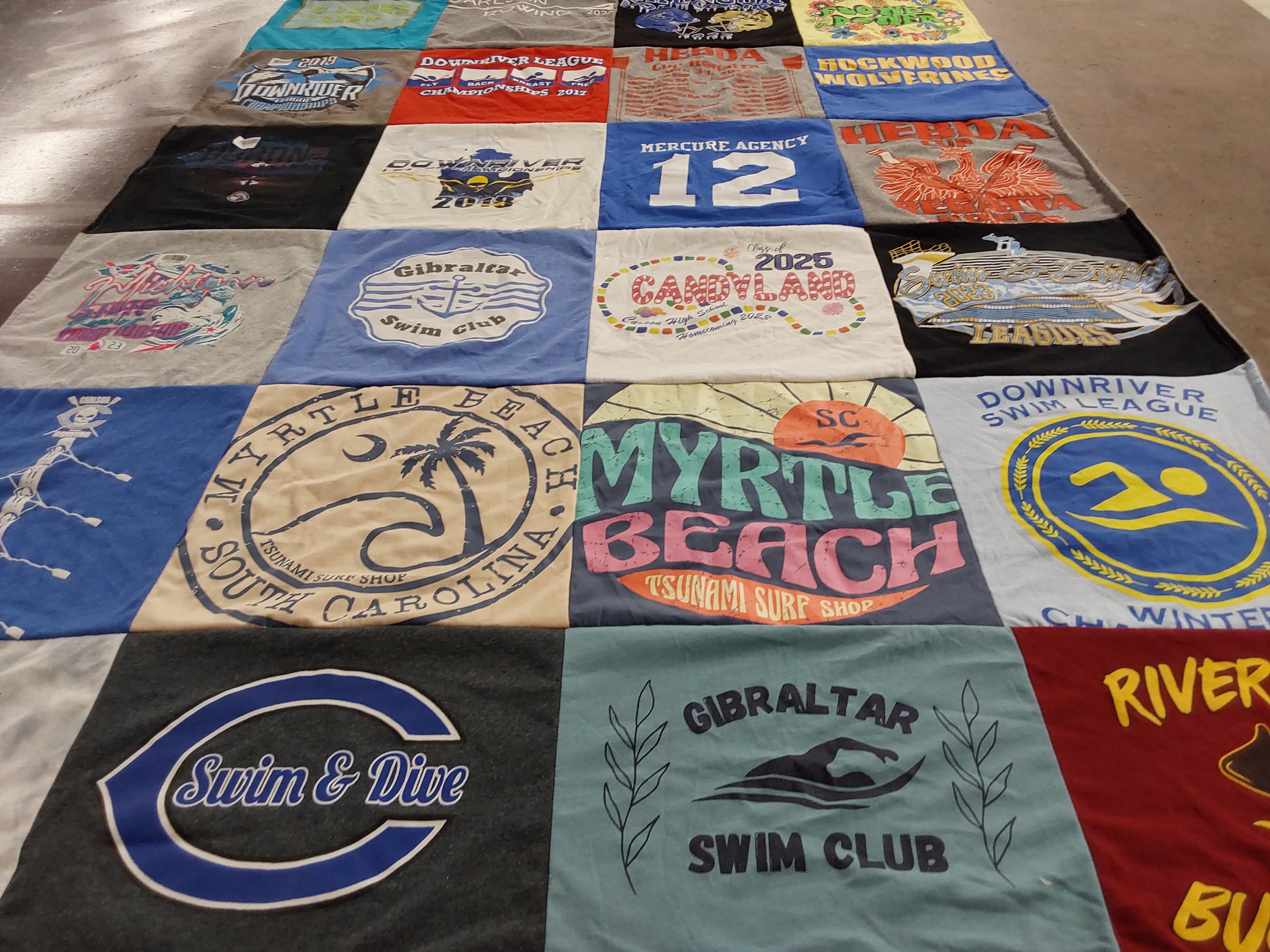 T-shirt quilt featuring rockwood wolverines by Johnny from MI