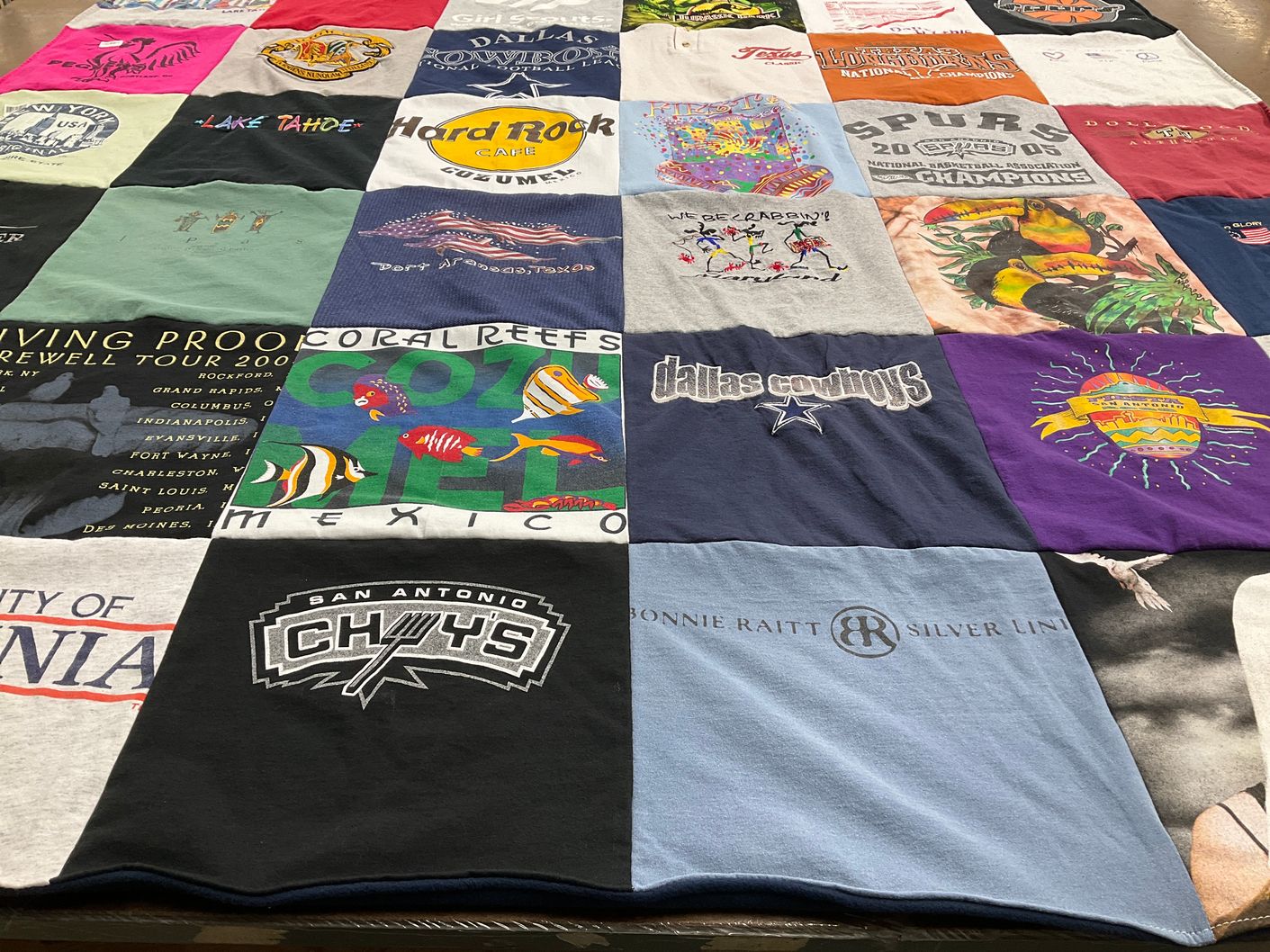 T-shirt quilt featuring dallas cowboys, san antonio spurs by Consuelo  from TX