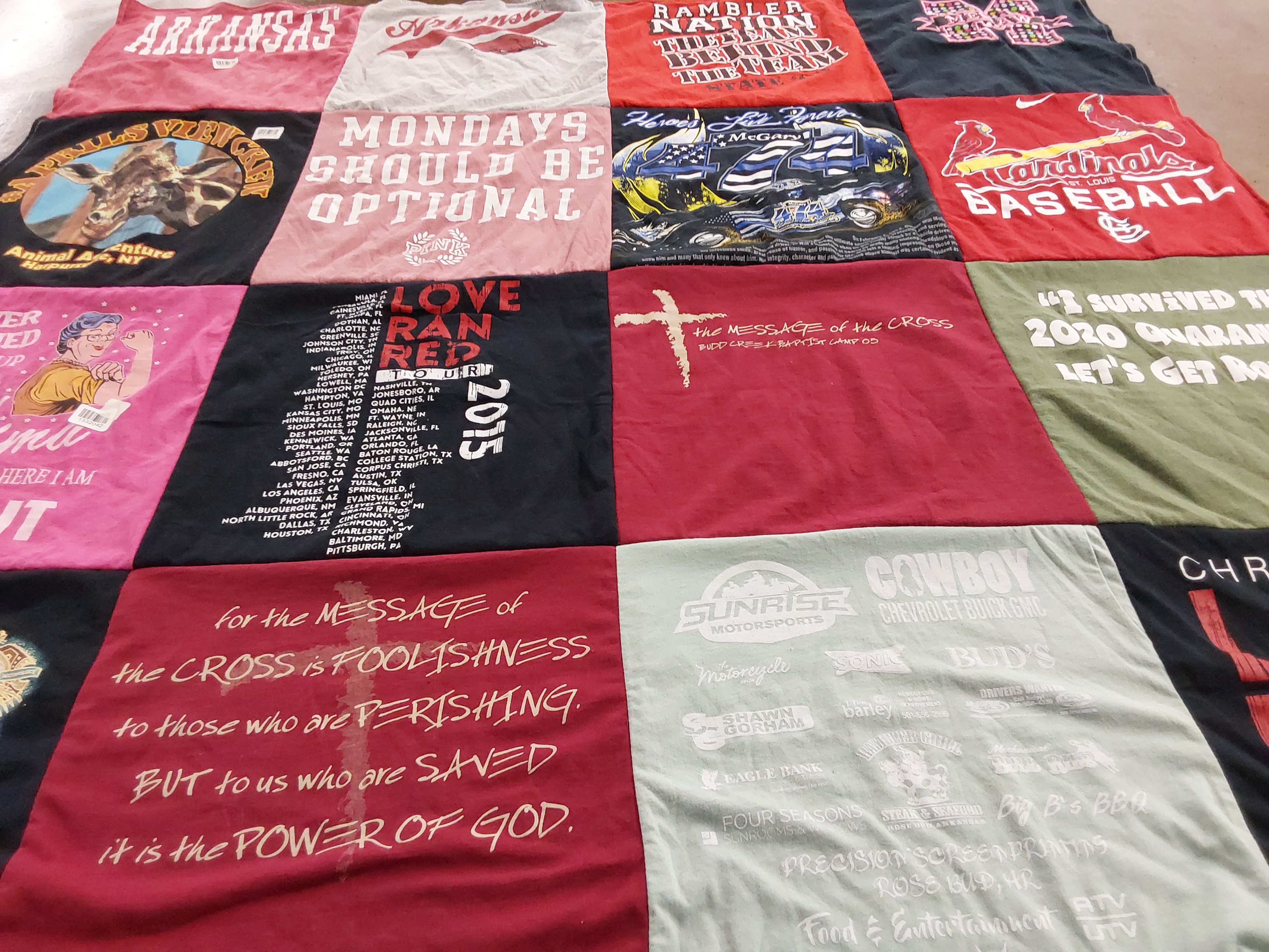 T-shirt quilt featuring st. louis cardinals baseball by Barbara K from AR