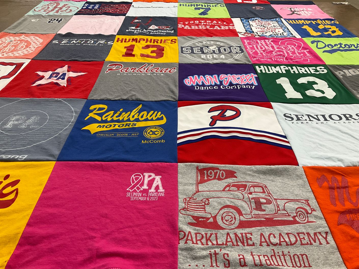 T-shirt quilt featuring park lane academy by Marcie from MS