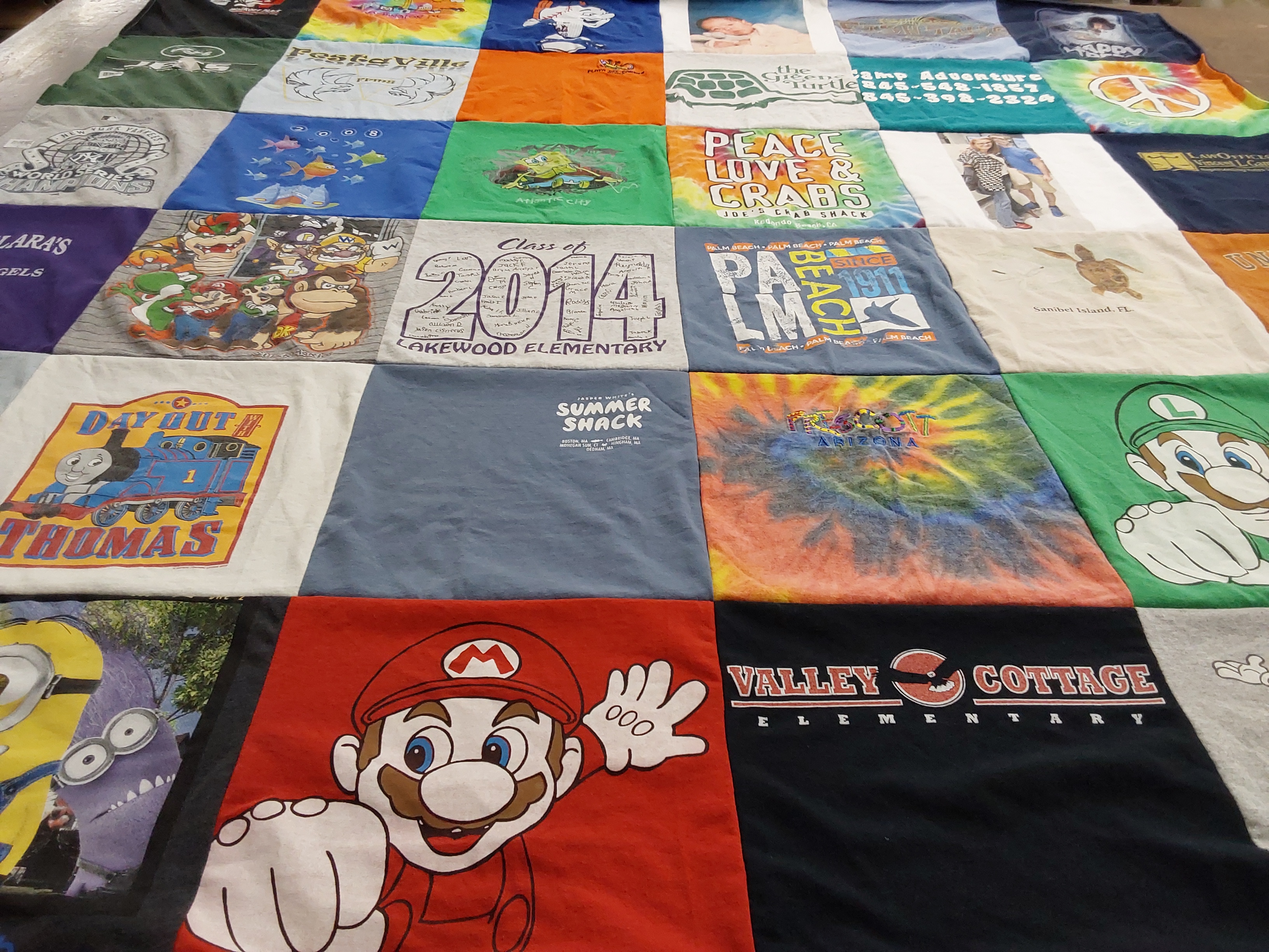 T-shirt quilt from lakewood elementary school, valley cottage elementary school by PATRICIA from NY