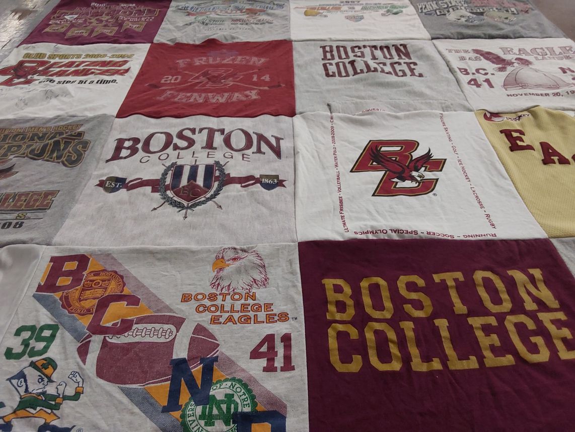 T-shirt quilt featuring boston college eagles by Lauri from CT