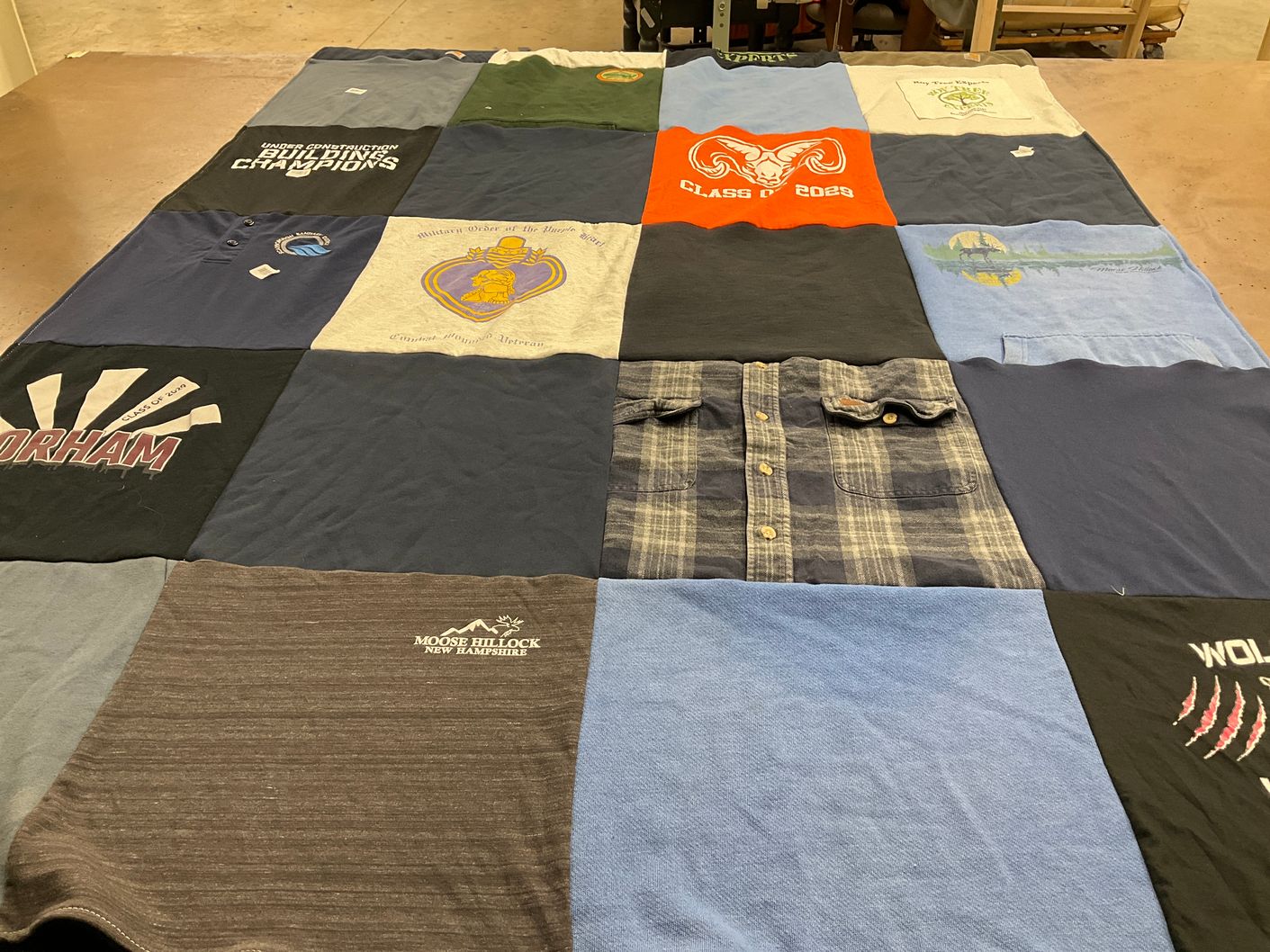 T-shirt quilt from fordham university by Emily from ME