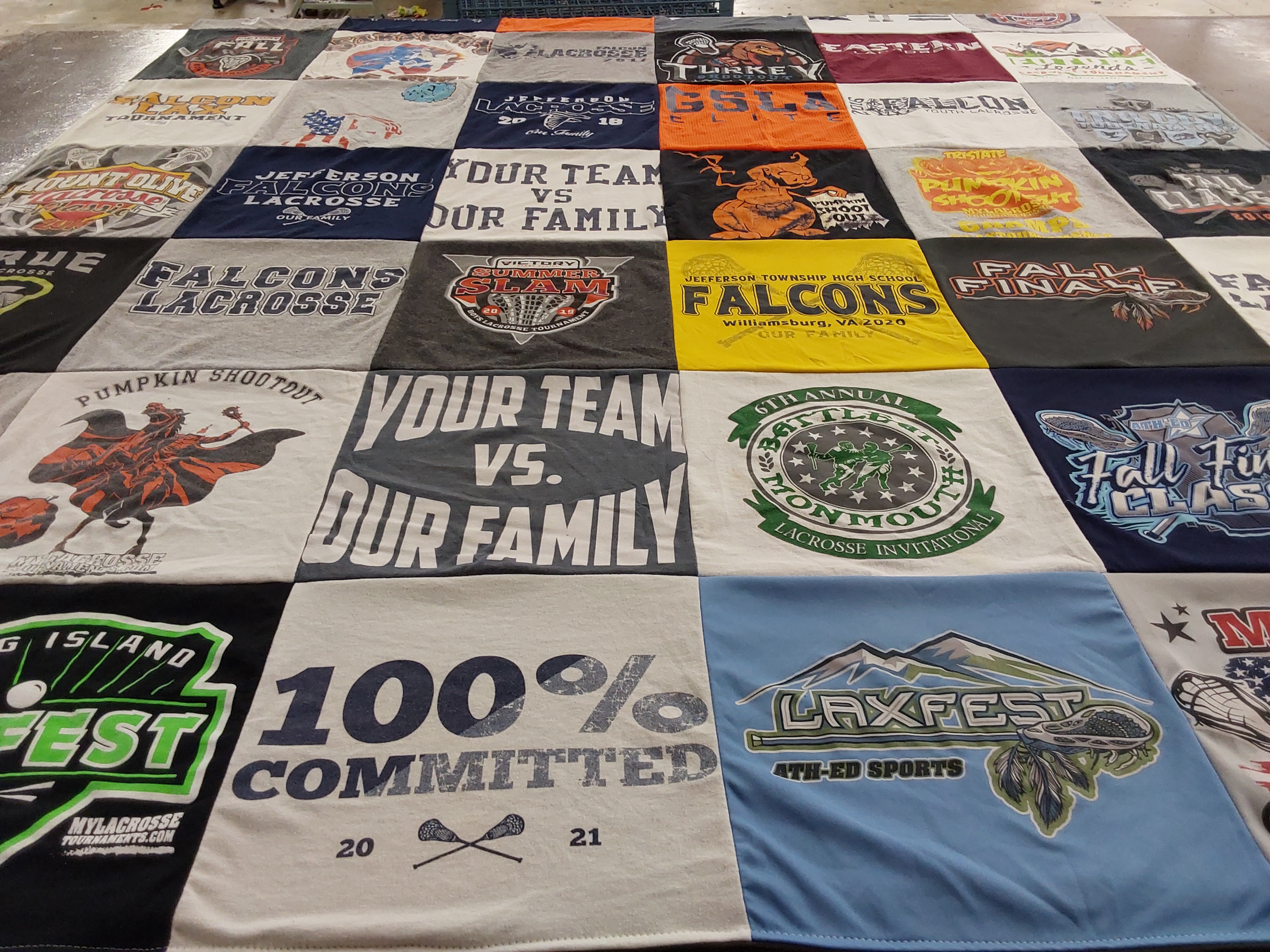 T-shirt quilt featuring falcons by Laura from NJ