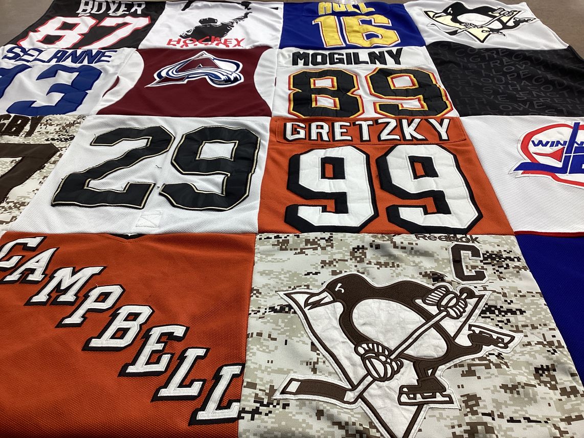 T-shirt quilt featuring winnipeg jets by Katie from TX