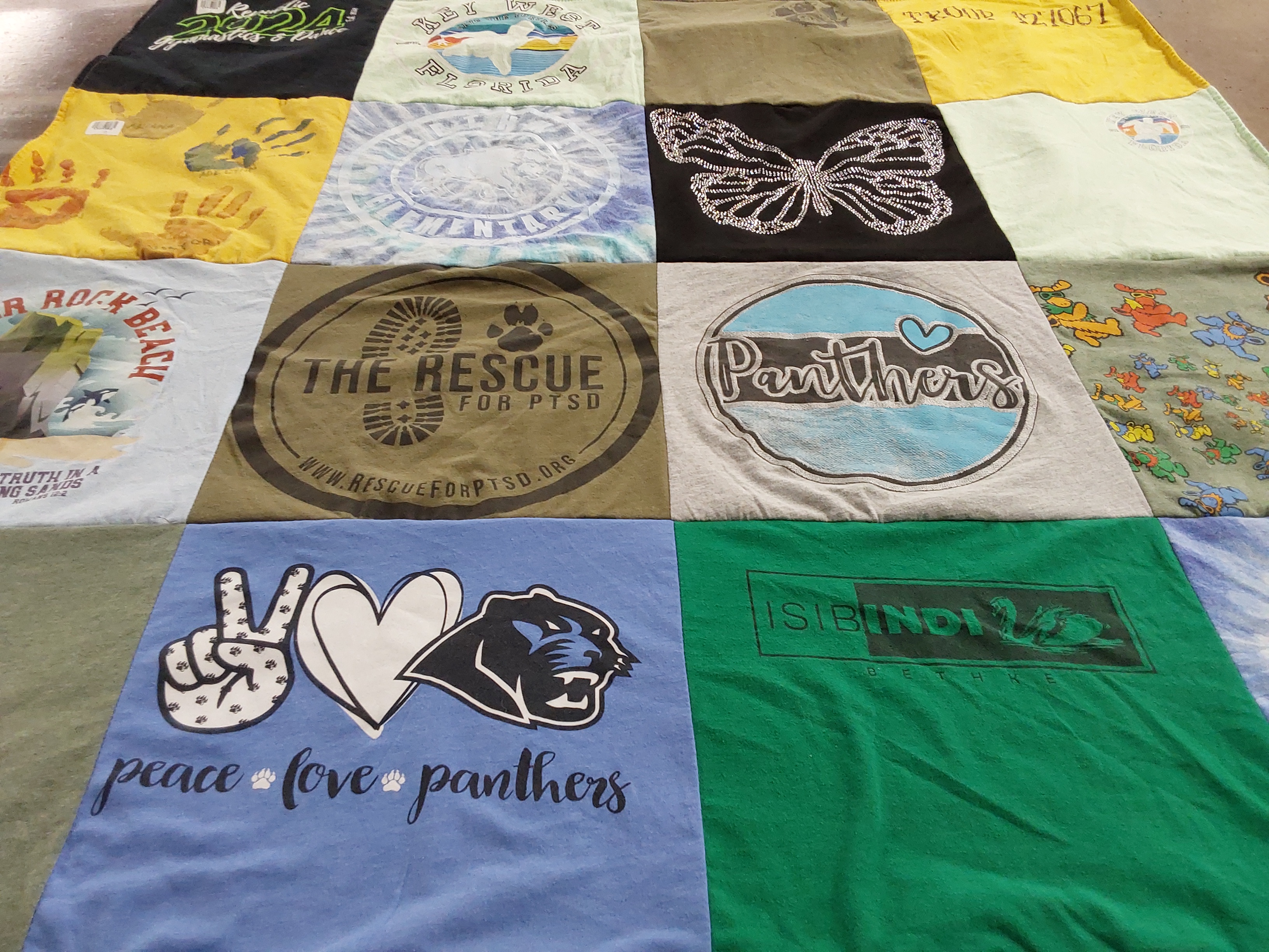 T-shirt quilt featuring panthers by Katie from TX