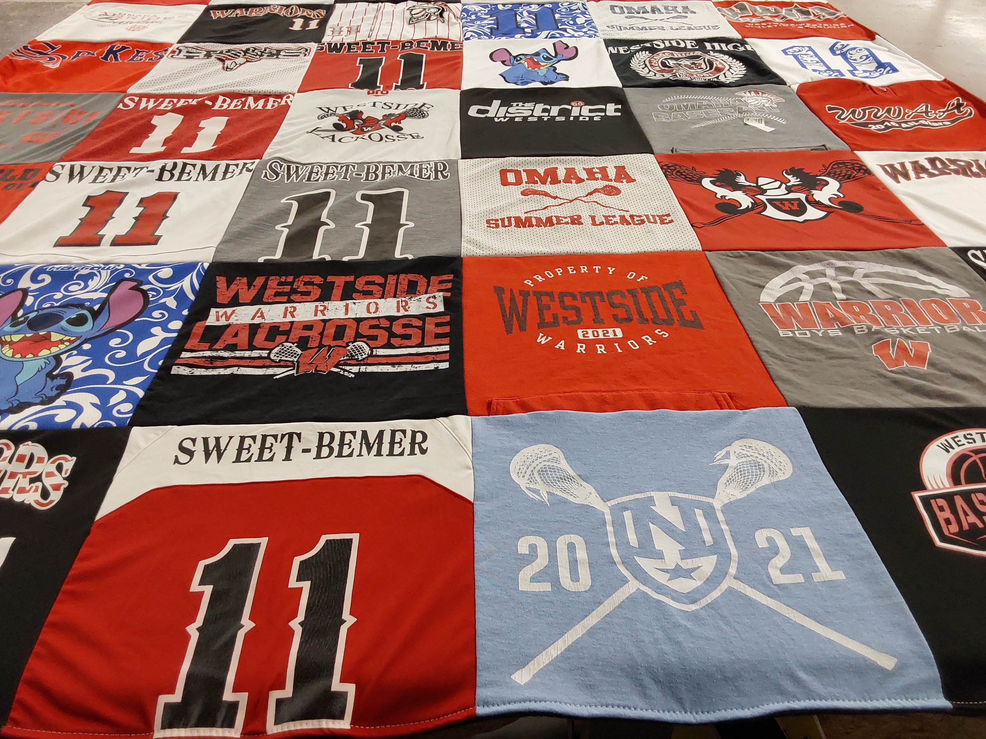 T-shirt quilt featuring westside warriors by Jana from NE