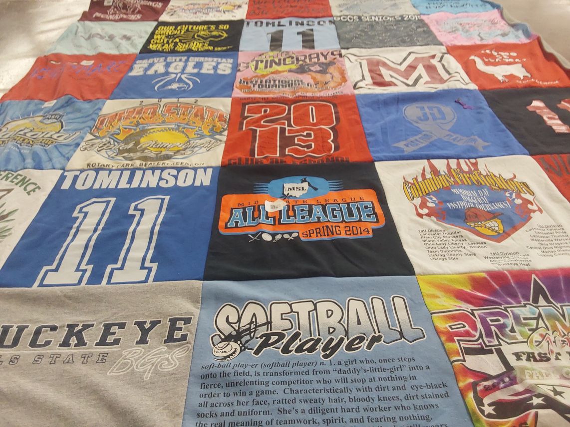 T-shirt quilt featuring bowling green state university eagles by Tabatha from OH