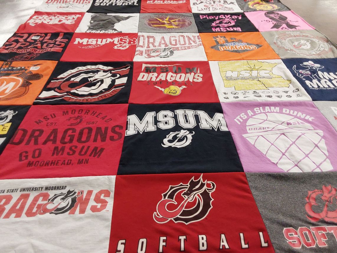 T-shirt quilt featuring dragons by Laura from CA