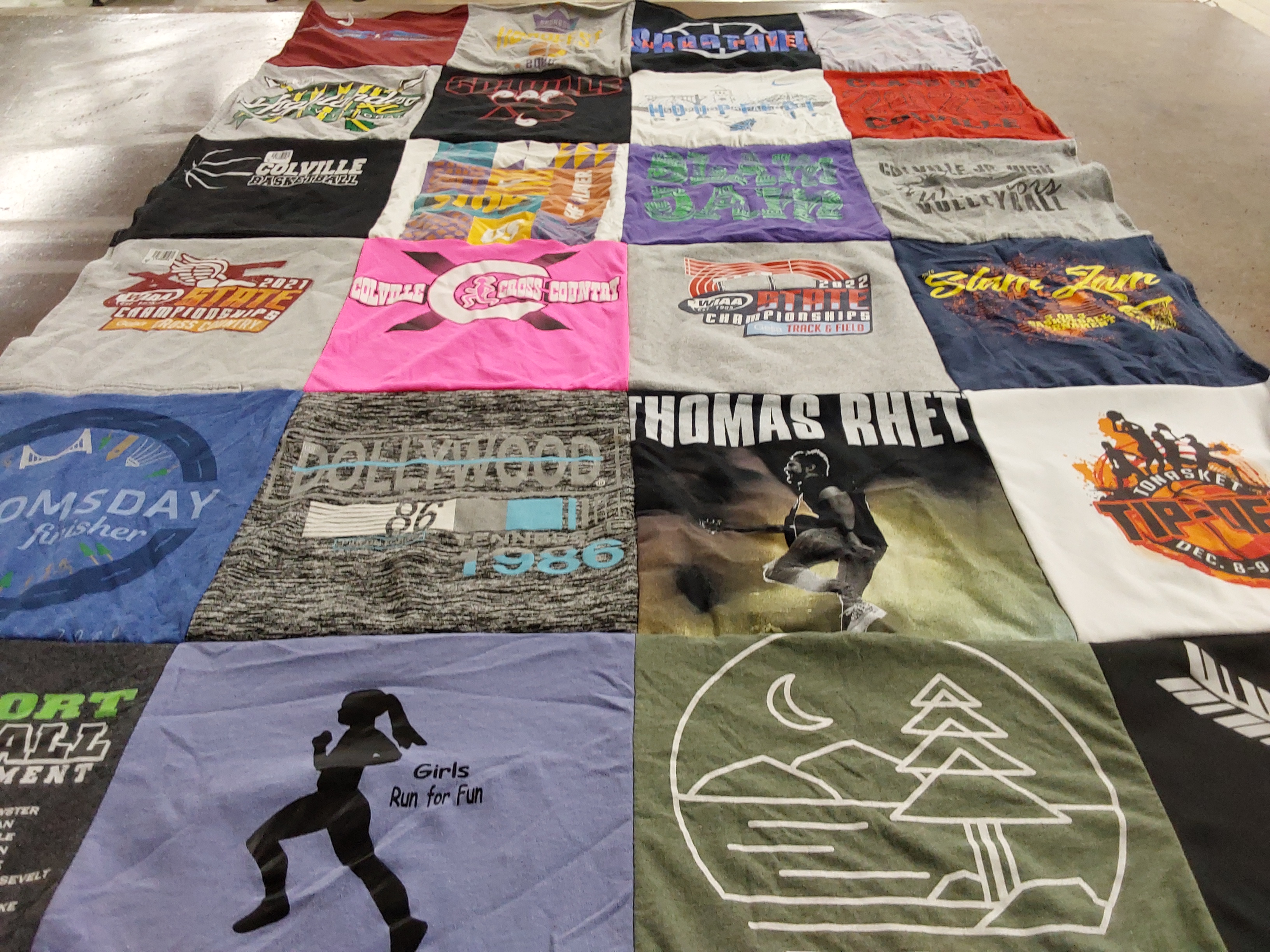 T-shirt quilt featuring colville high school track team, colville high school volleyball team by Carisa from WA